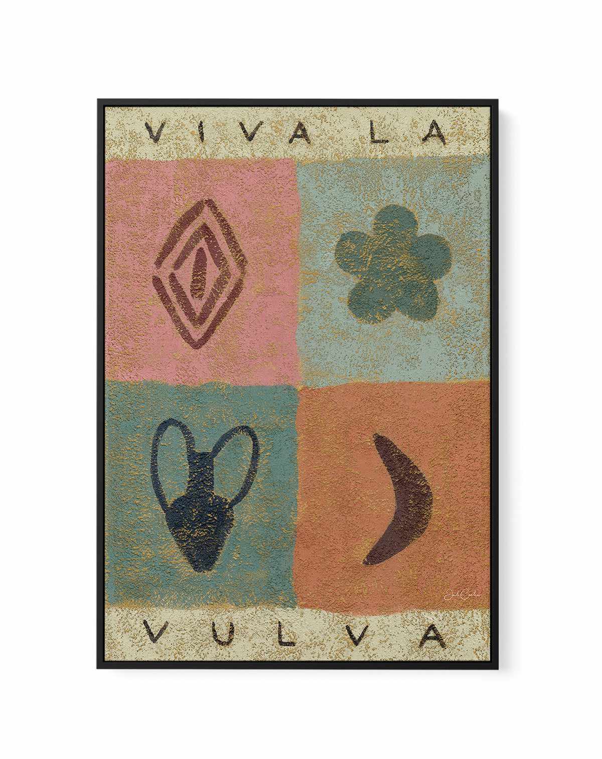 Viva La Vulva by Julie Celina | Framed Canvas Art Print from Olive et Oriel where you can shop wallpaper and artworks online