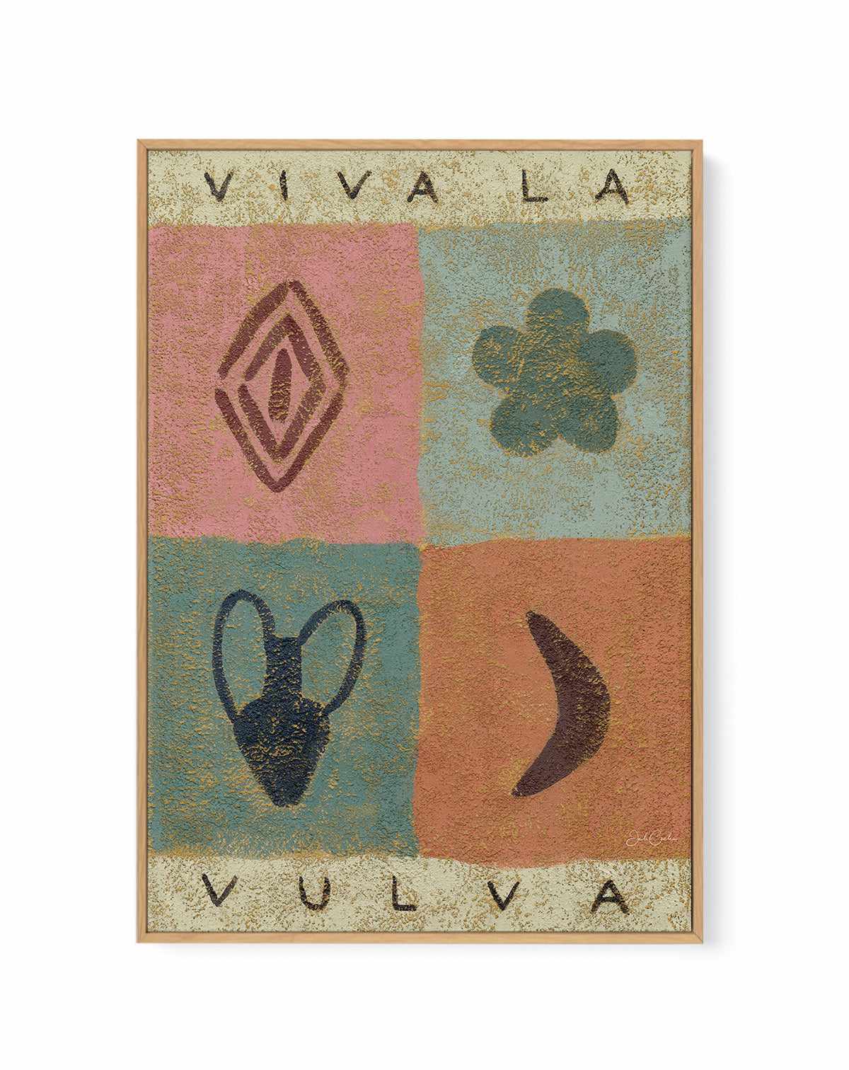 Viva La Vulva by Julie Celina | Framed Canvas Art Print from Olive et Oriel where you can shop wallpaper and artworks online