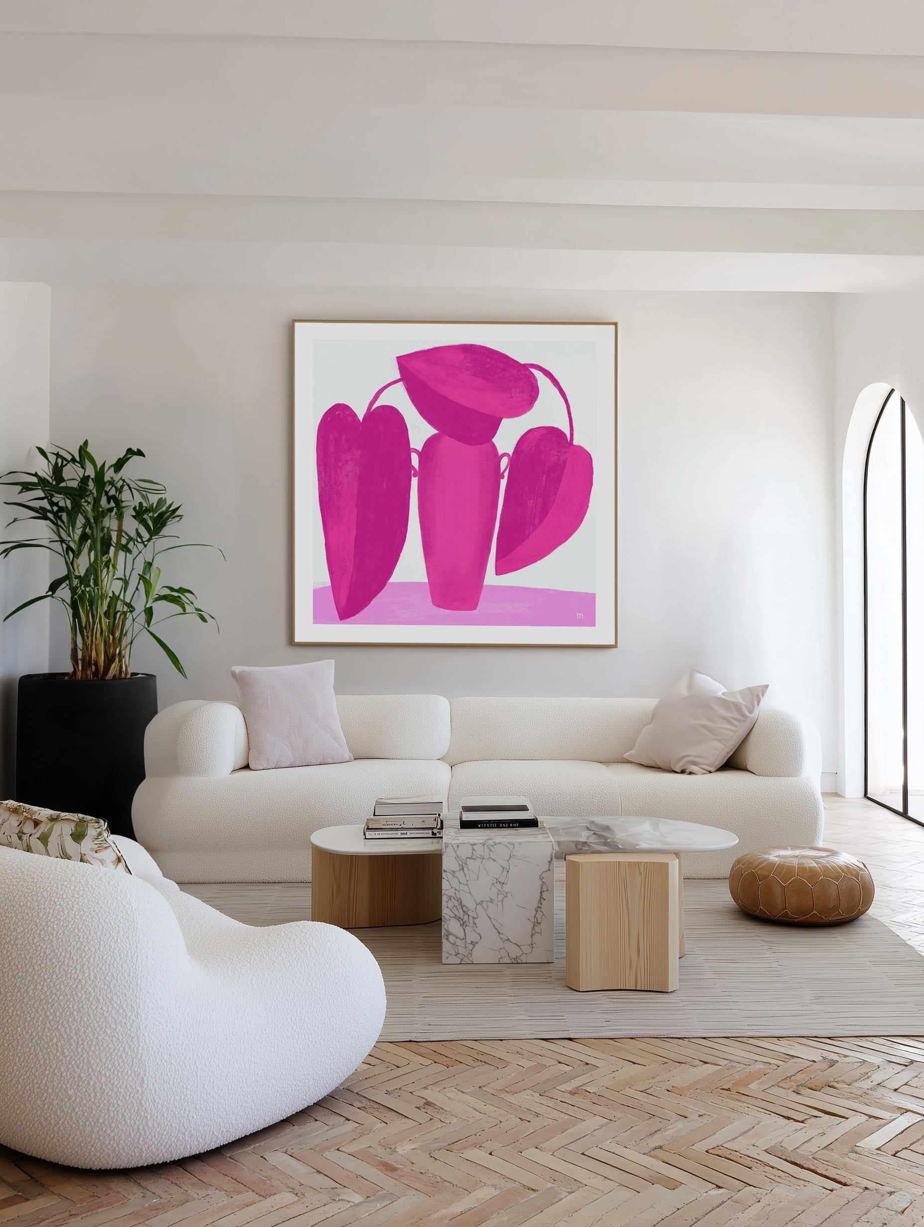 Vivid Magenta Plant I by Marco Marella | Art Print from Olive et Oriel where you can shop wallpaper and artworks online