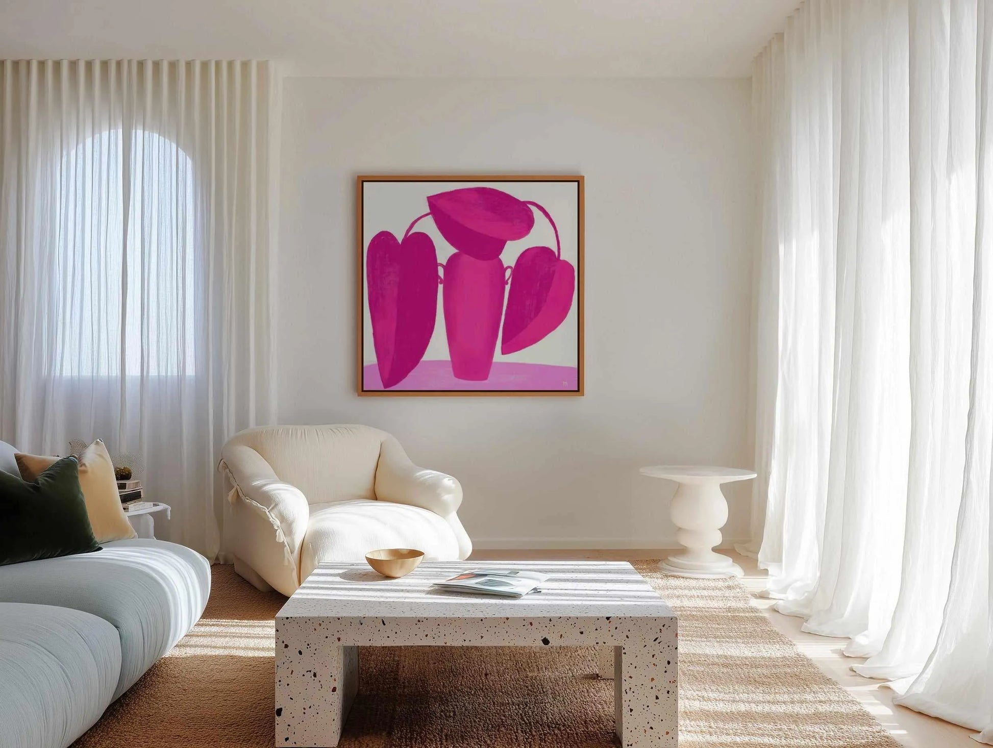 Vivid Magenta Plant I by Marco Marella | Framed Canvas Art Print from Olive et Oriel where you can shop wallpaper and artworks online