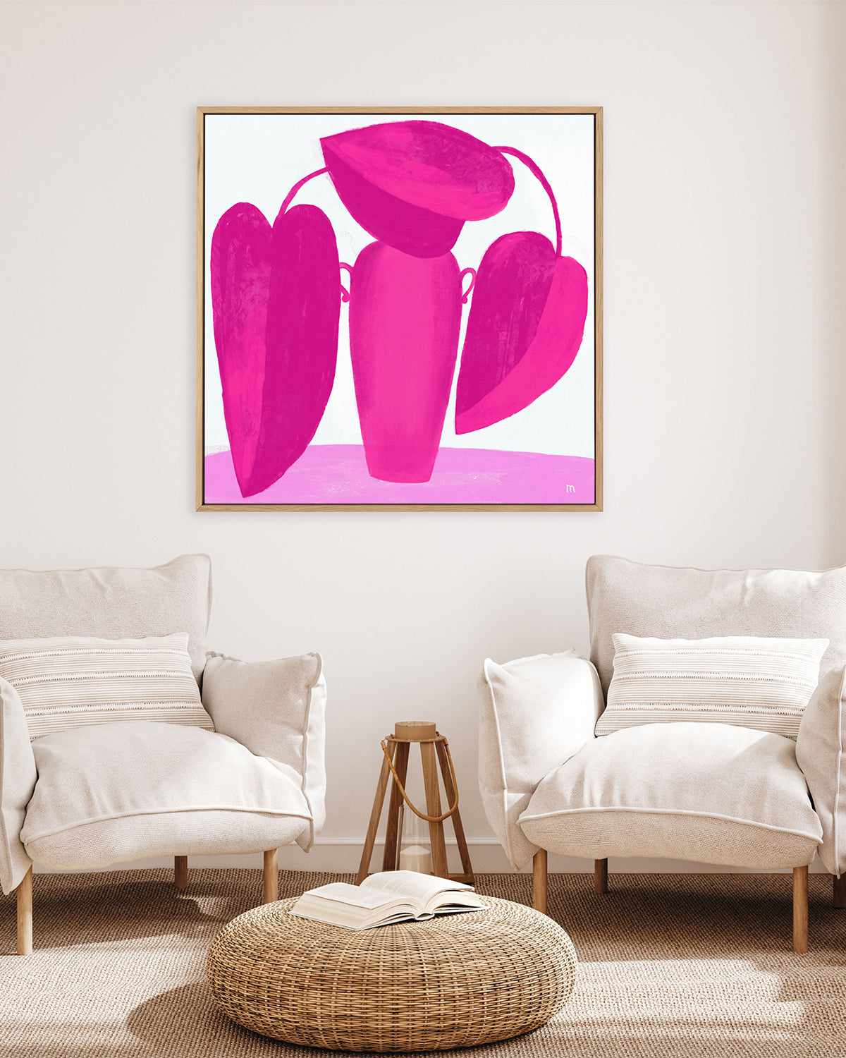 Vivid Magenta Plant I by Marco Marella | Framed Canvas Art Print