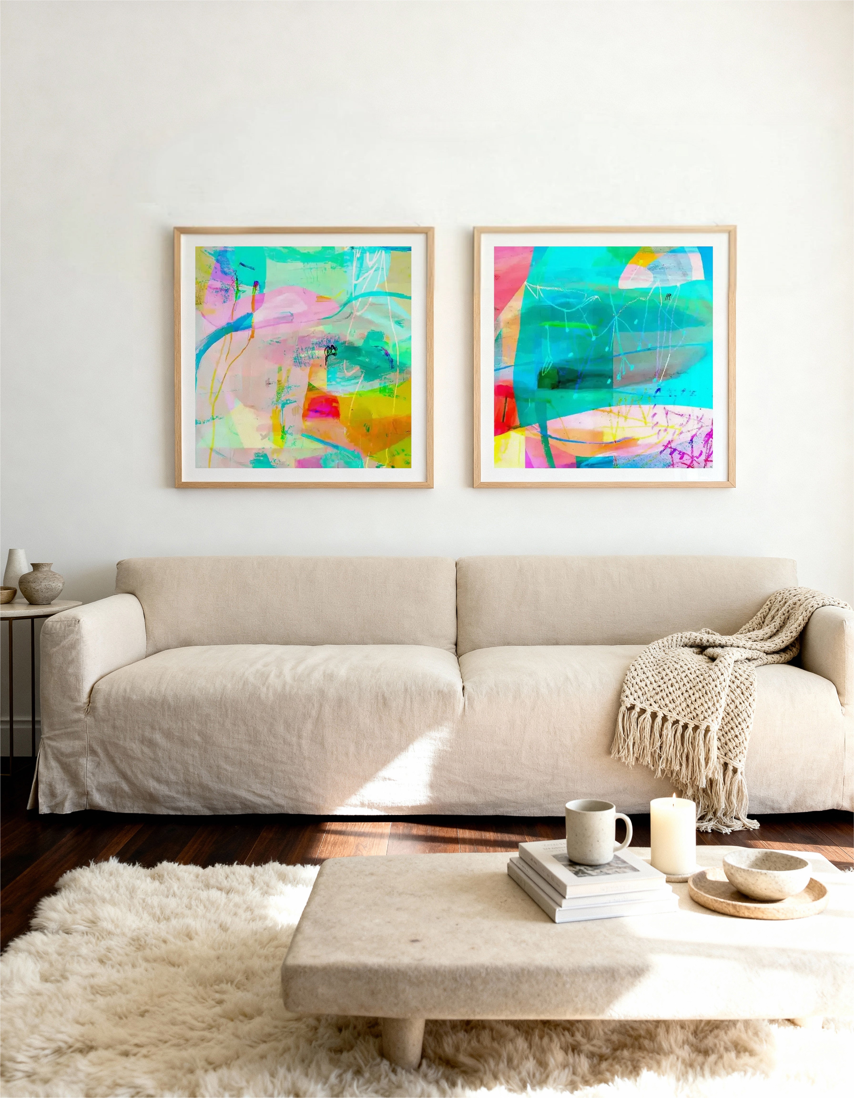 Vivid & Unconditional by Antonia Tzenova Art Print Set of 2 | Matching Wall Art