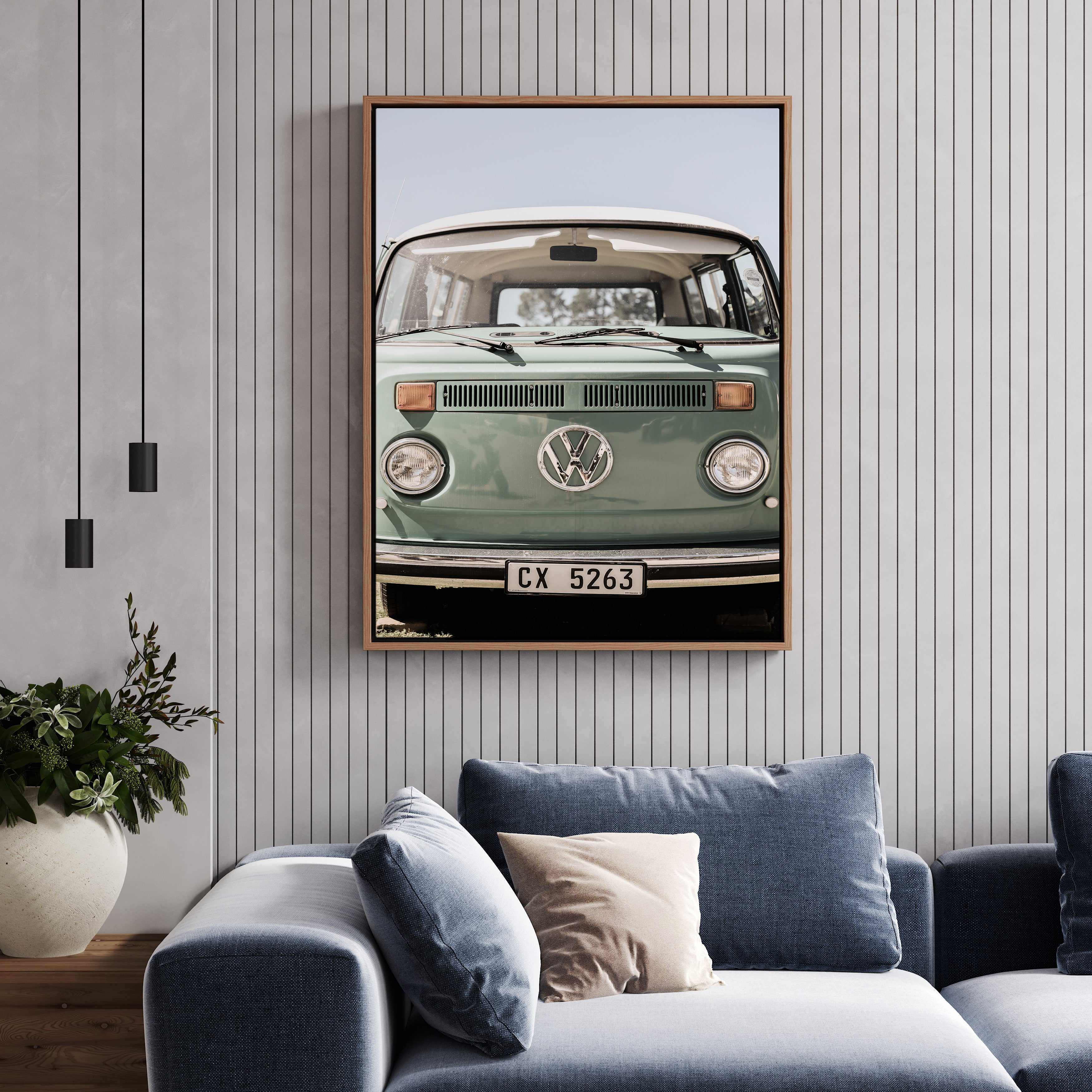 Vw Kombi By Clint | Framed Canvas Art Print