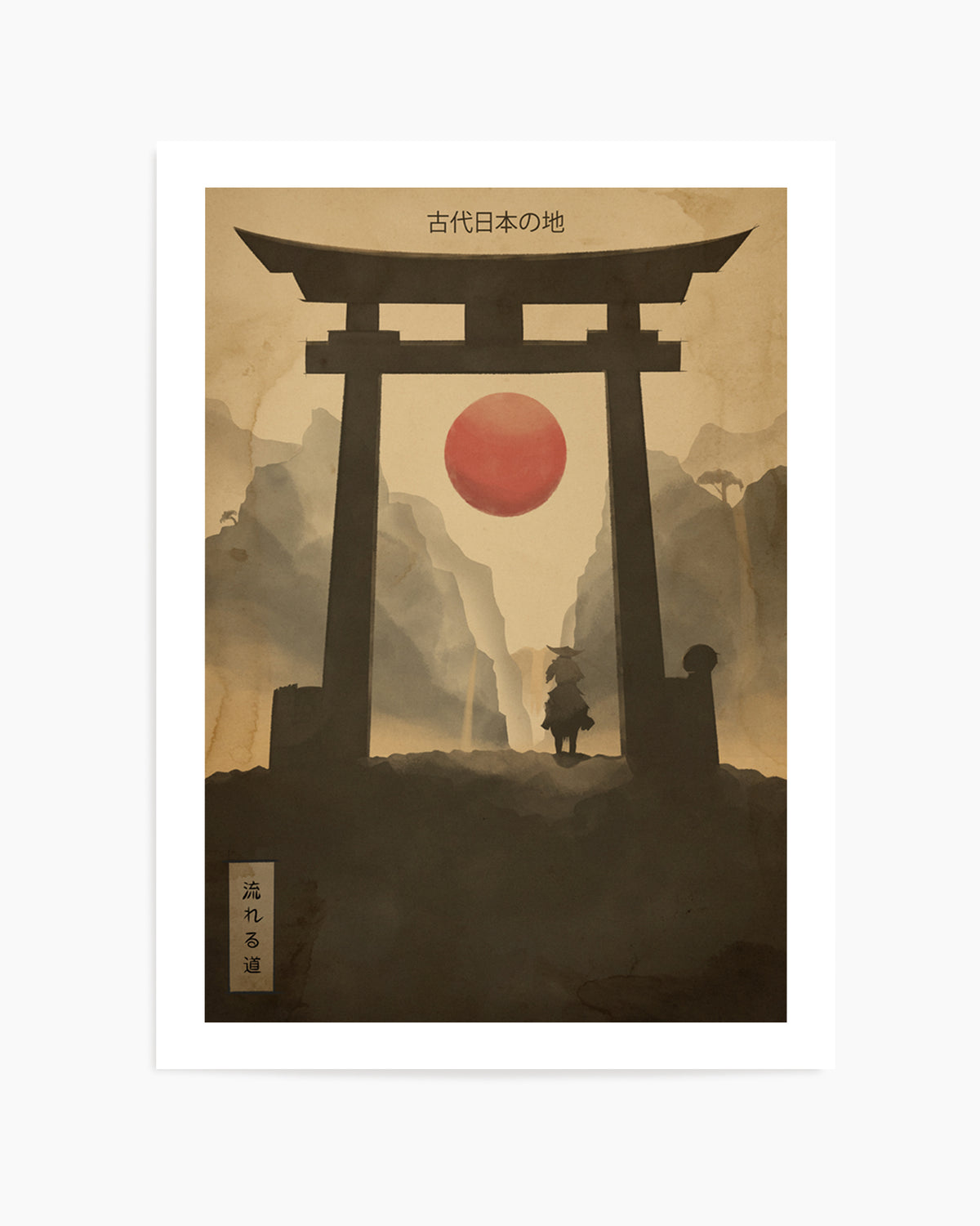 Warrior at Torii Gate by Fadil Roze | Art Print