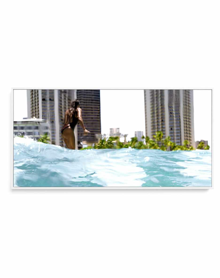 Waikiki Beach Surf Club by Teigan Geercke | Panoramic Canvas Art Print from Olive et Oriel where you can shop wallpaper and artworks online