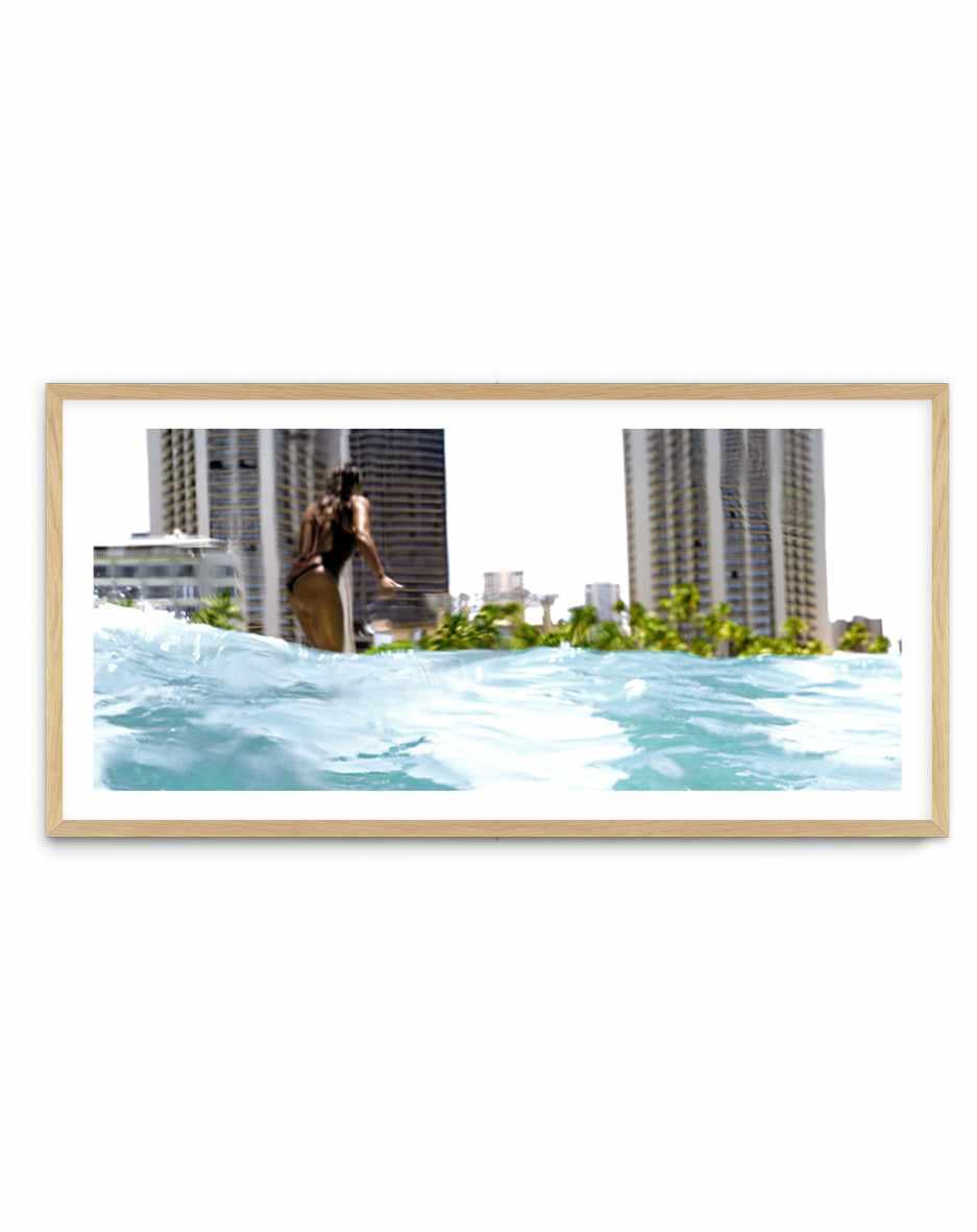 Waikiki Beach Surf Club by Teigan Geercke | Panoramic Art Print from Olive et Oriel where you can shop wallpaper and artworks online
