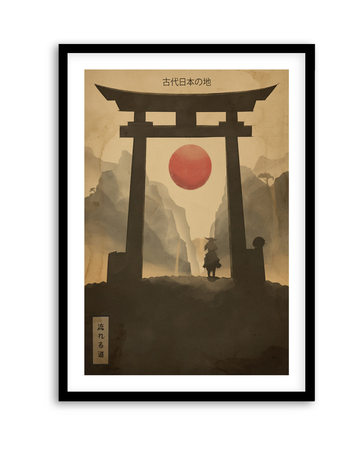 Warrior at Torii Gate by Fadil Roze | Art Print