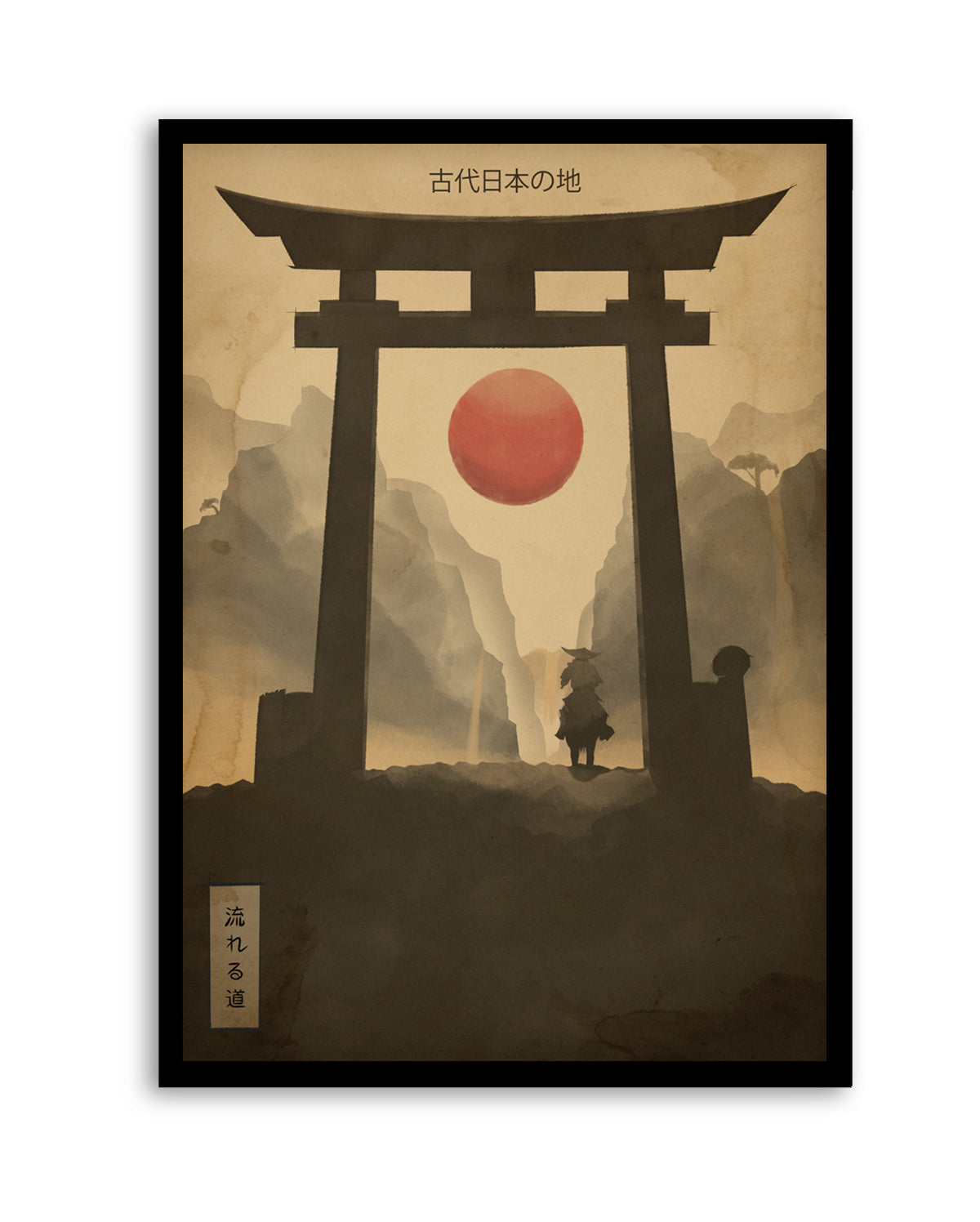 Warrior at Torii Gate by Fadil Roze | Art Print
