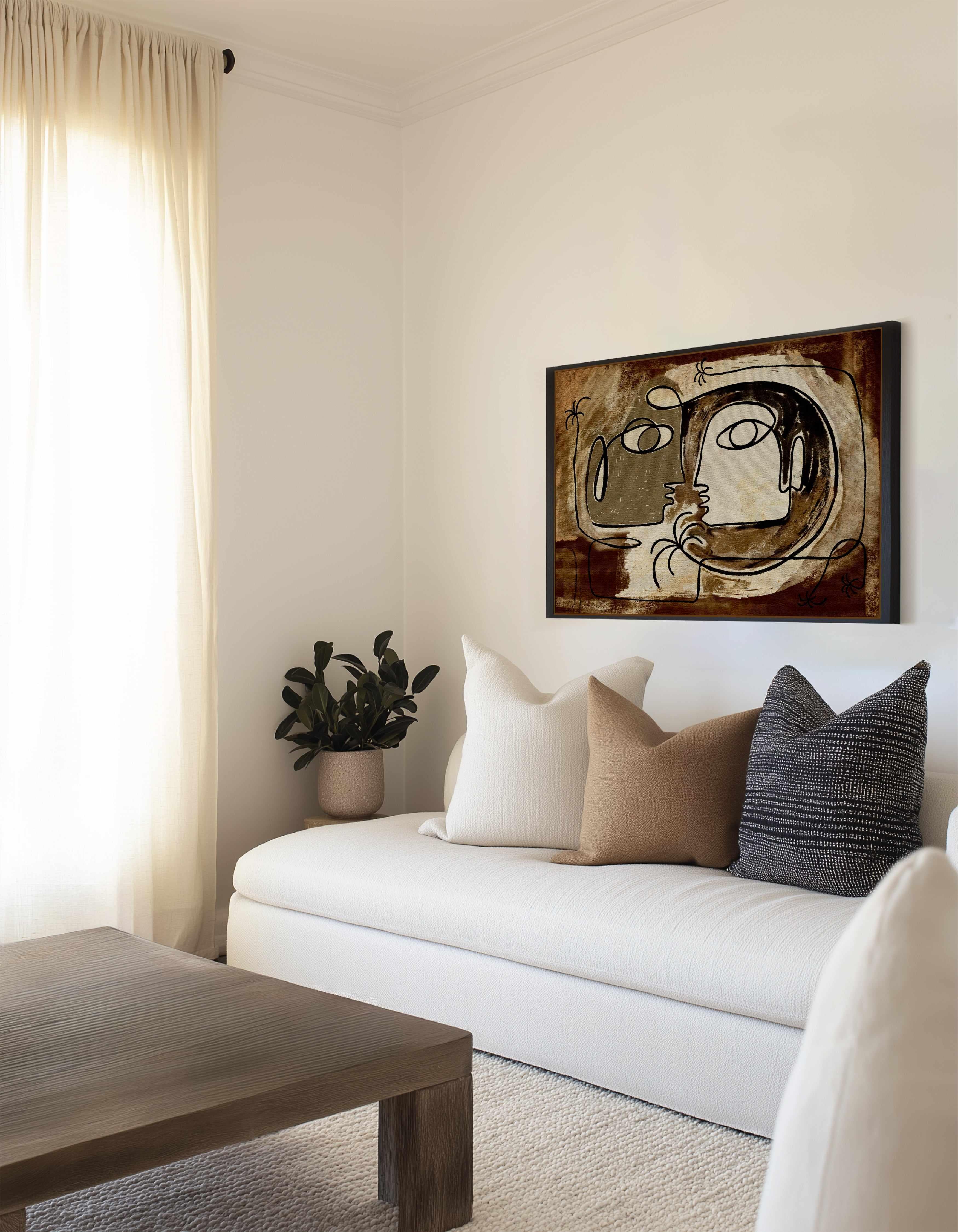 What Secrets Do the Palms Whisper To the Earth by Shatha Al Dafai | Framed Canvas Art Print from Olive et Oriel where you can shop wallpaper and artworks online