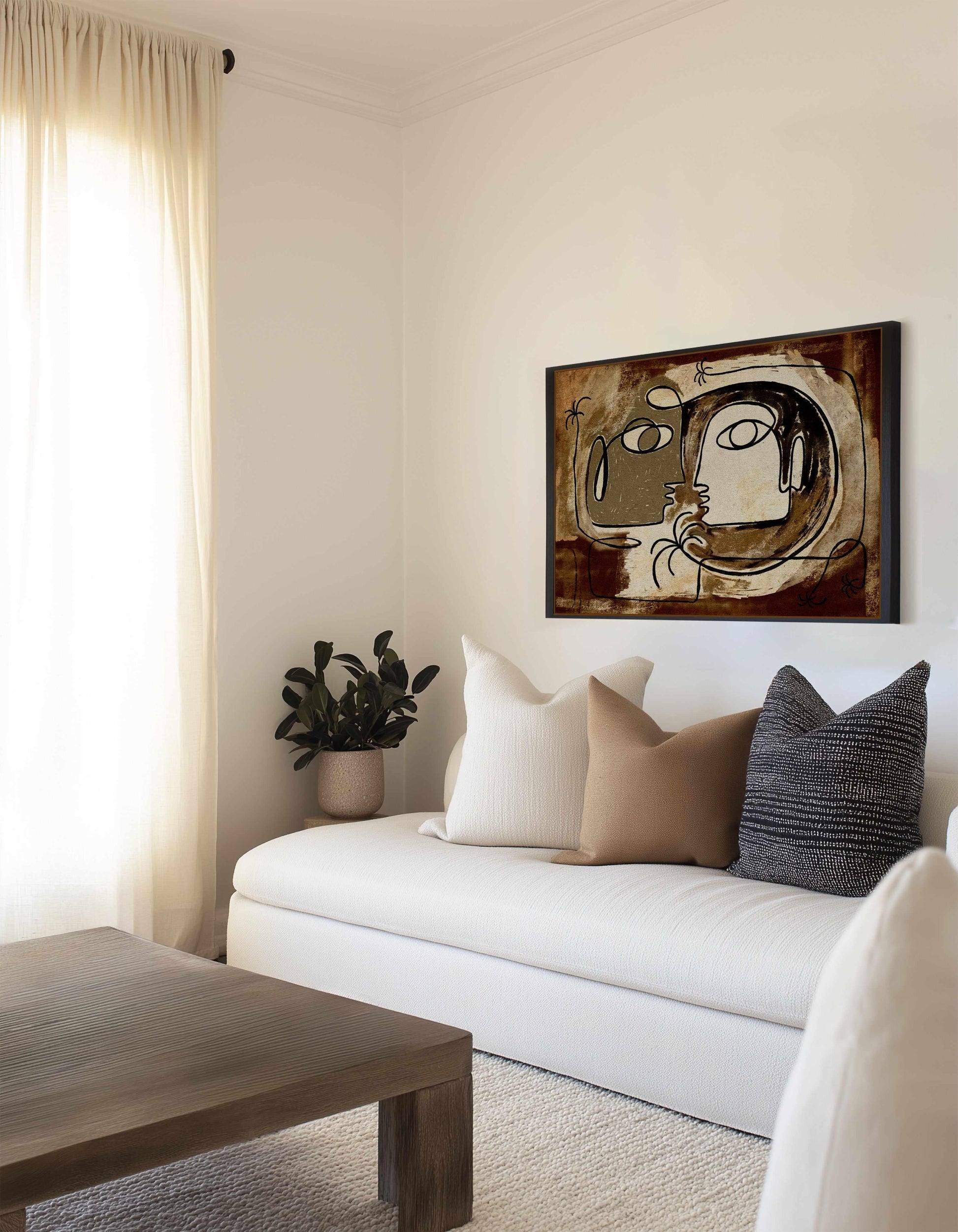 What Secrets Do the Palms Whisper To the Earth by Shatha Al Dafai | Framed Canvas Art Print from Olive et Oriel where you can shop wallpaper and artworks online