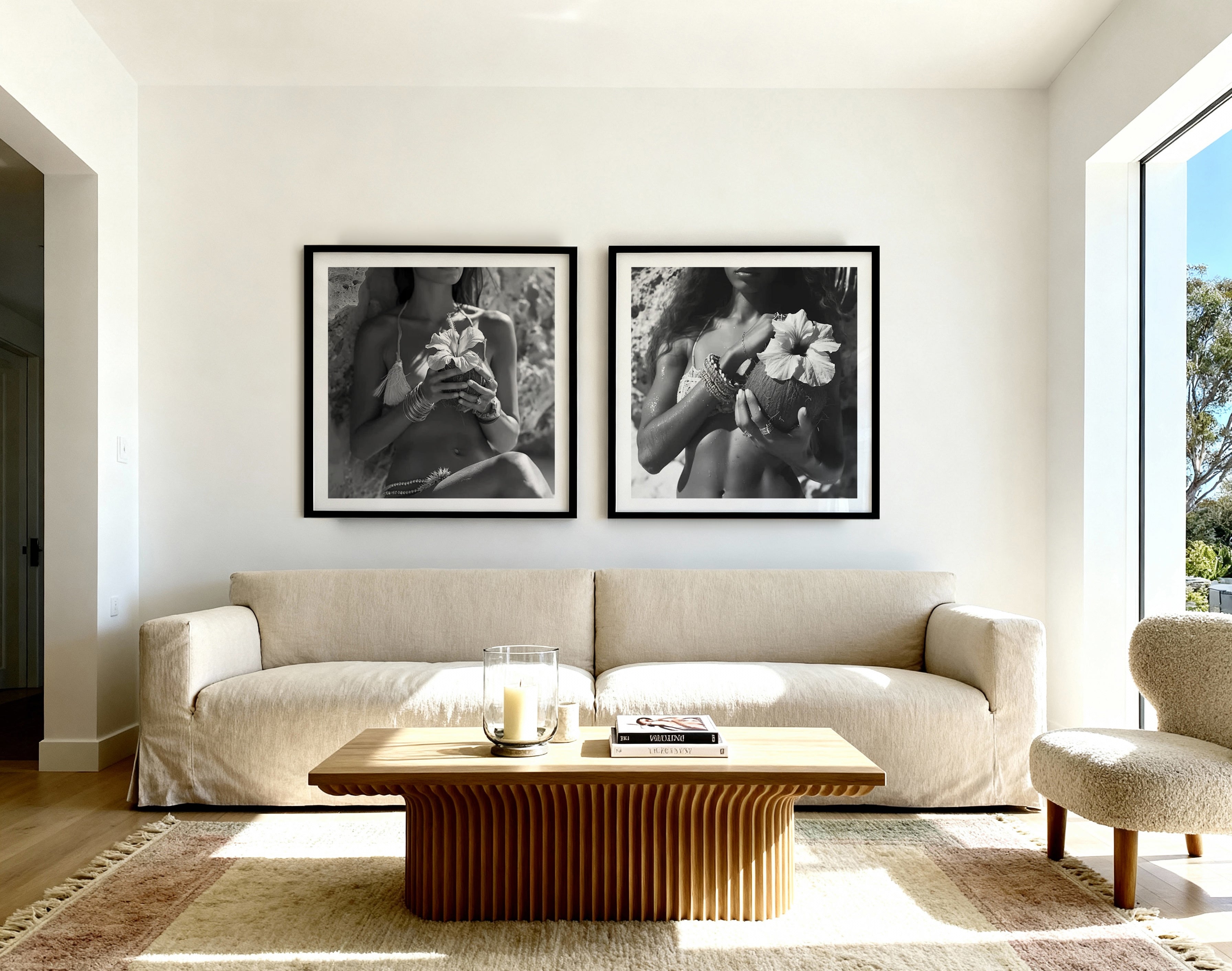 Wahine I & II Art Print Set of 2 | Matching Wall Art