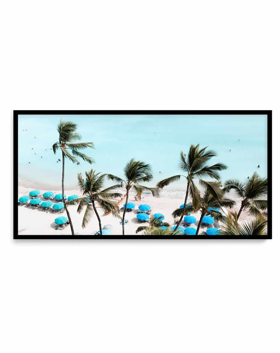 Waikiki Beach Days I | Panoramic Art Print from Olive et Oriel where you can shop wallpaper and artworks online