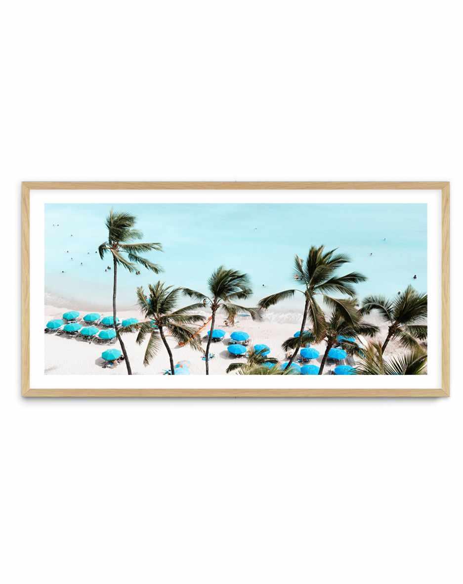Waikiki Beach Days I | Panoramic Art Print from Olive et Oriel where you can shop wallpaper and artworks online