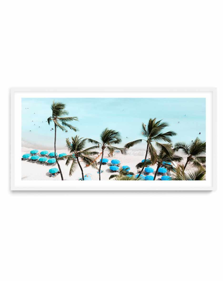 Waikiki Beach Days I | Panoramic Art Print from Olive et Oriel where you can shop wallpaper and artworks online