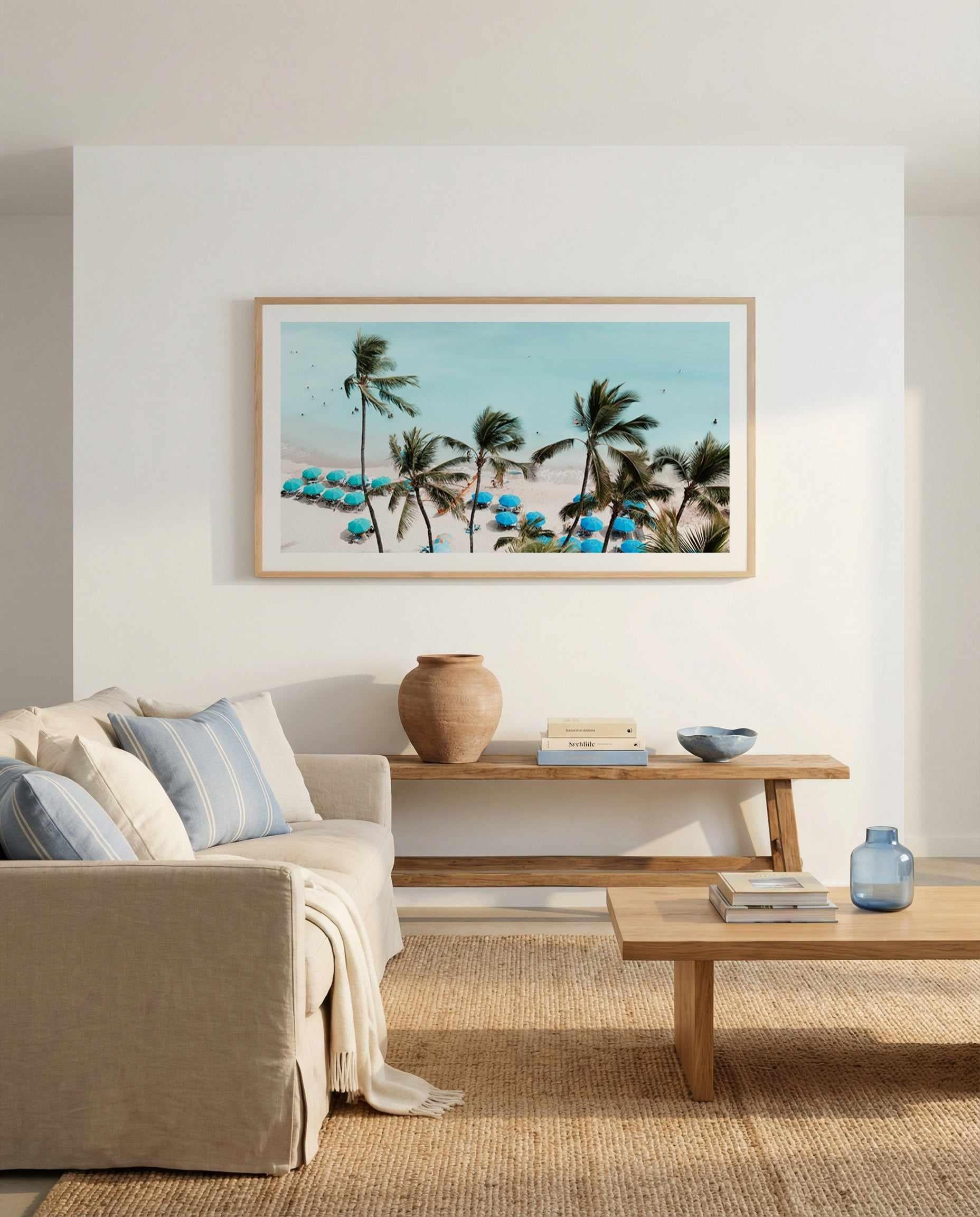 Waikiki Beach Days I | Panoramic Art Print from Olive et Oriel where you can shop wallpaper and artworks online