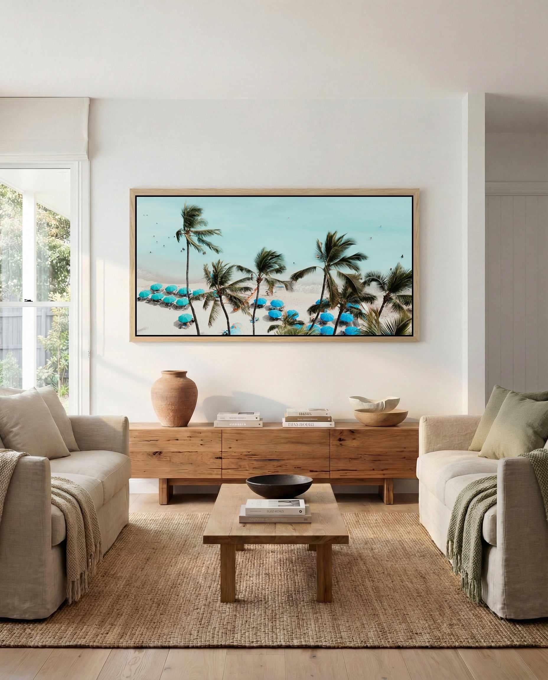 Waikiki Beach Days I | Panoramic Canvas Art Print from Olive et Oriel where you can shop wallpaper and artworks online