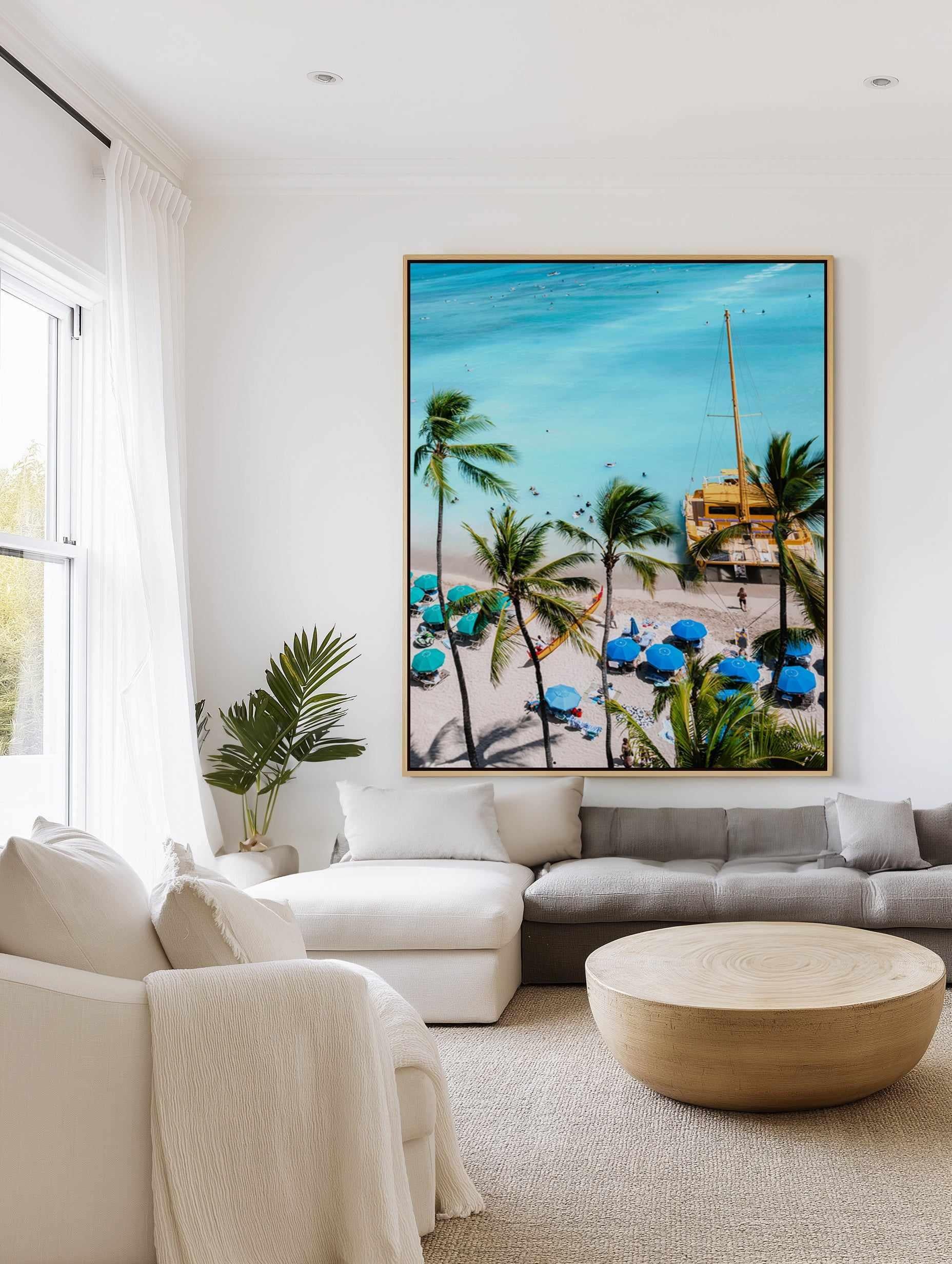 Waikiki Beach I by Teigan Geercke | Framed Canvas Art Print from Olive et Oriel where you can shop wallpaper and artworks online