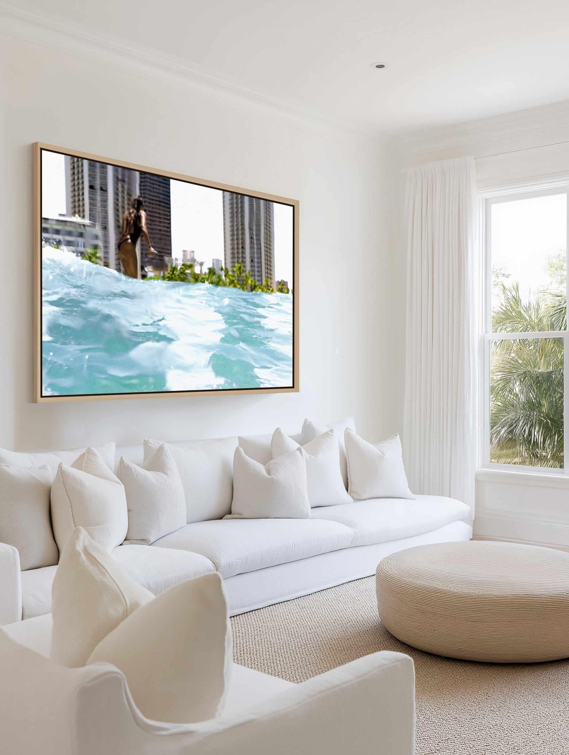 Waikiki Beach Surf Club by Teigan Geercke | Framed Canvas Art Print from Olive et Oriel where you can shop wallpaper and artworks online