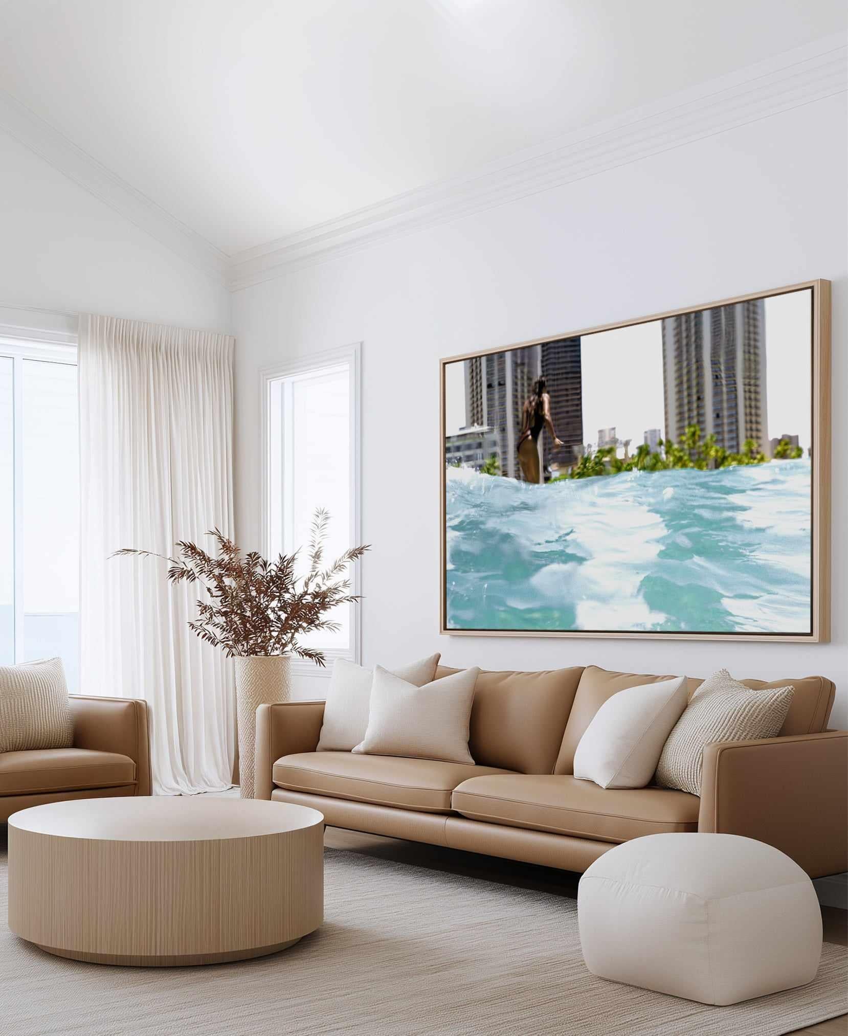 Waikiki Beach Surf Club by Teigan Geercke | Framed Canvas Art Print from Olive et Oriel where you can shop wallpaper and artworks online