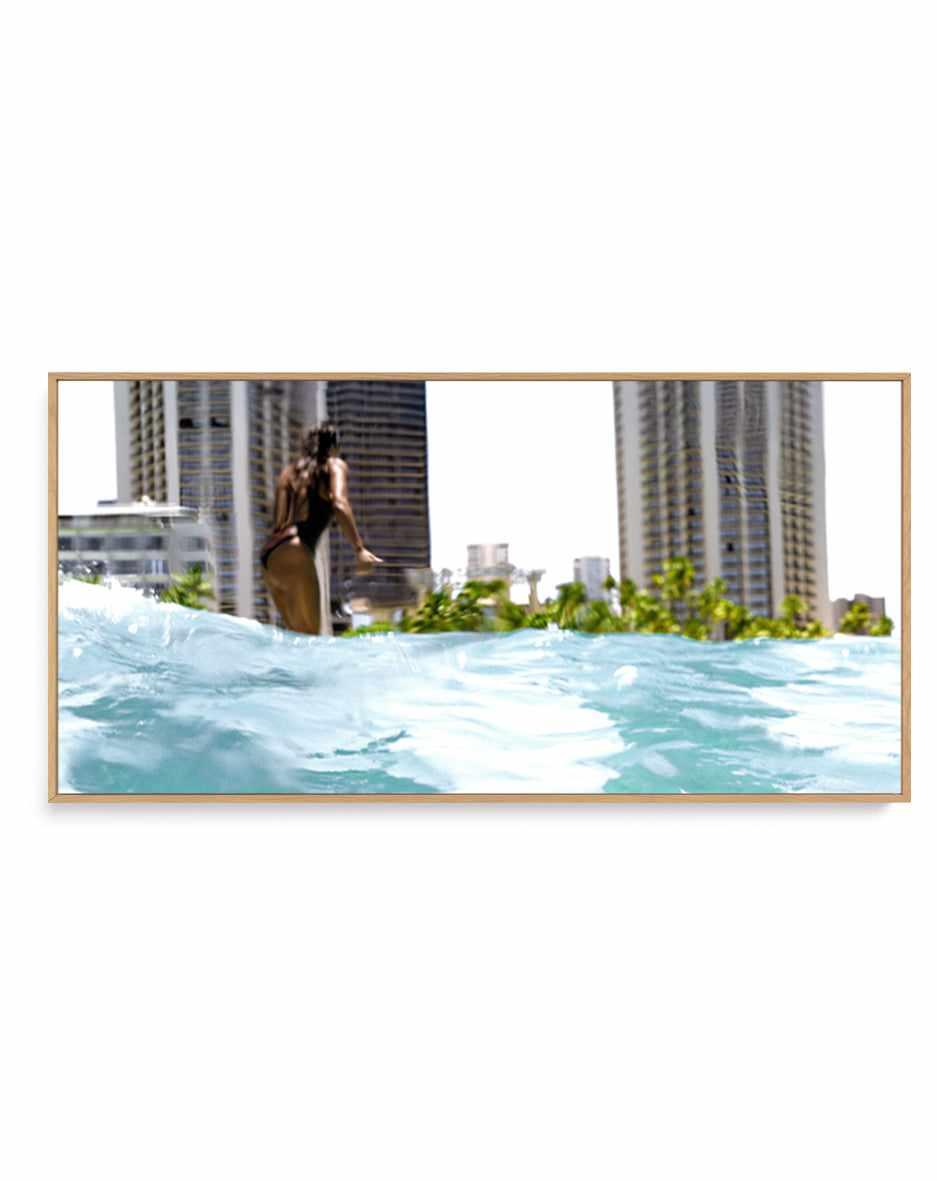 Waikiki Beach Surf Club by Teigan Geercke | Panoramic Canvas Art Print from Olive et Oriel where you can shop wallpaper and artworks online