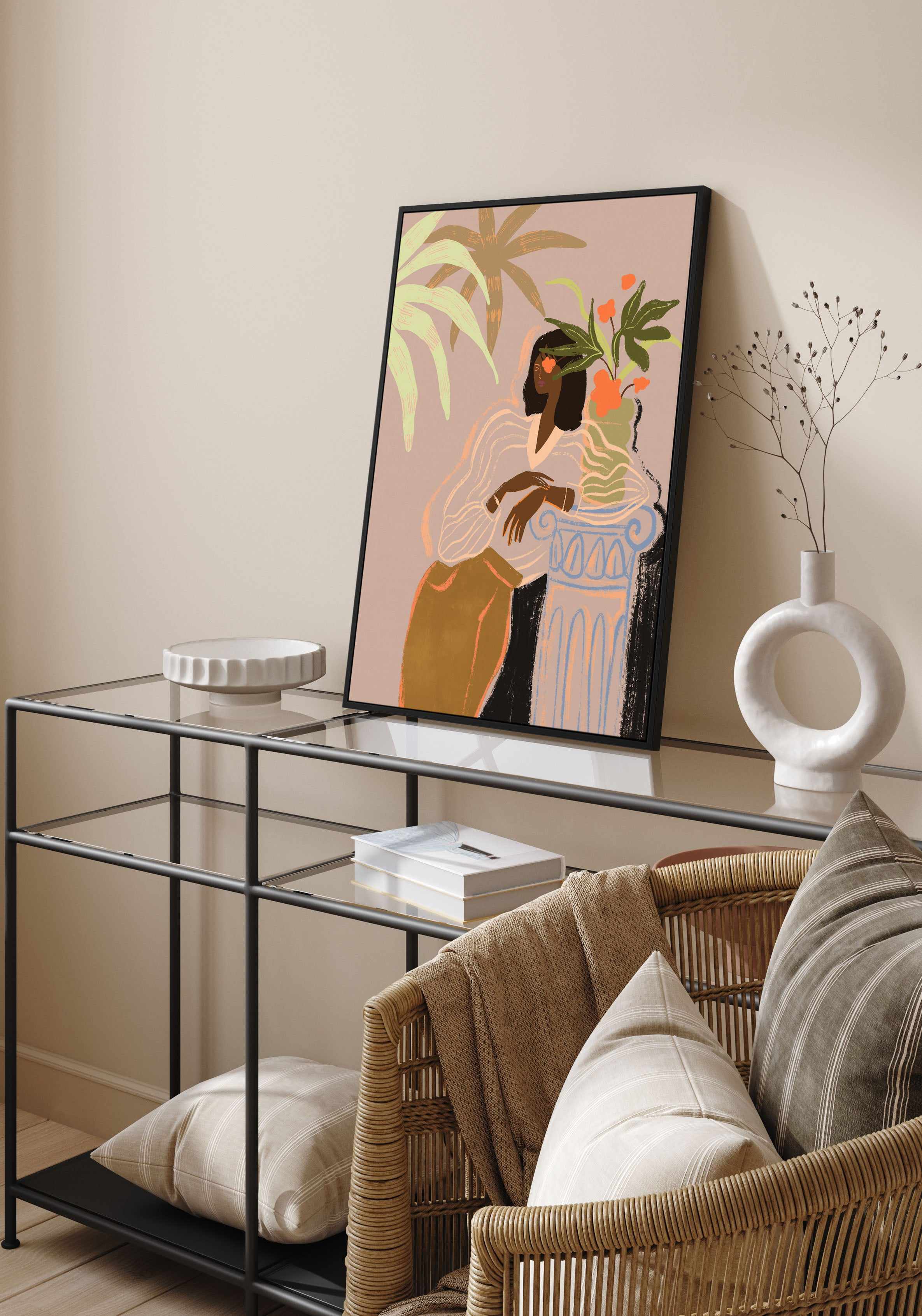 Waiting by Arty Guava | Framed Canvas Art Print