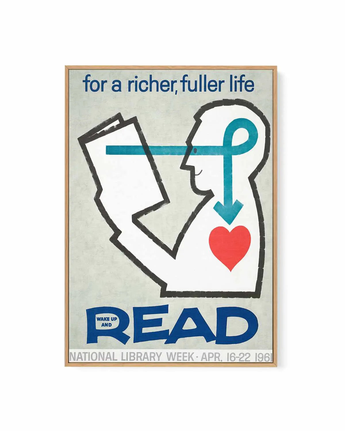 Wake Up & Read Vintage Poster | Framed Canvas Art Print from Olive et Oriel where you can shop wallpaper and artworks online