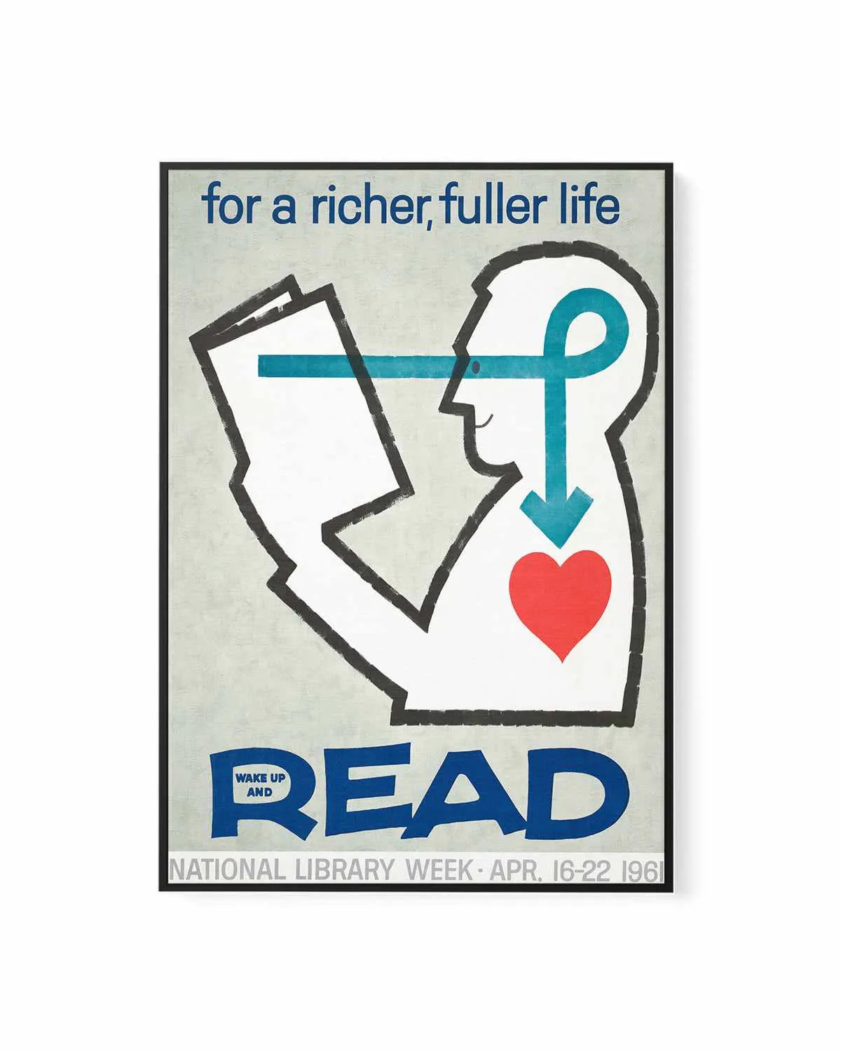 Wake Up & Read Vintage Poster | Framed Canvas Art Print from Olive et Oriel where you can shop wallpaper and artworks online