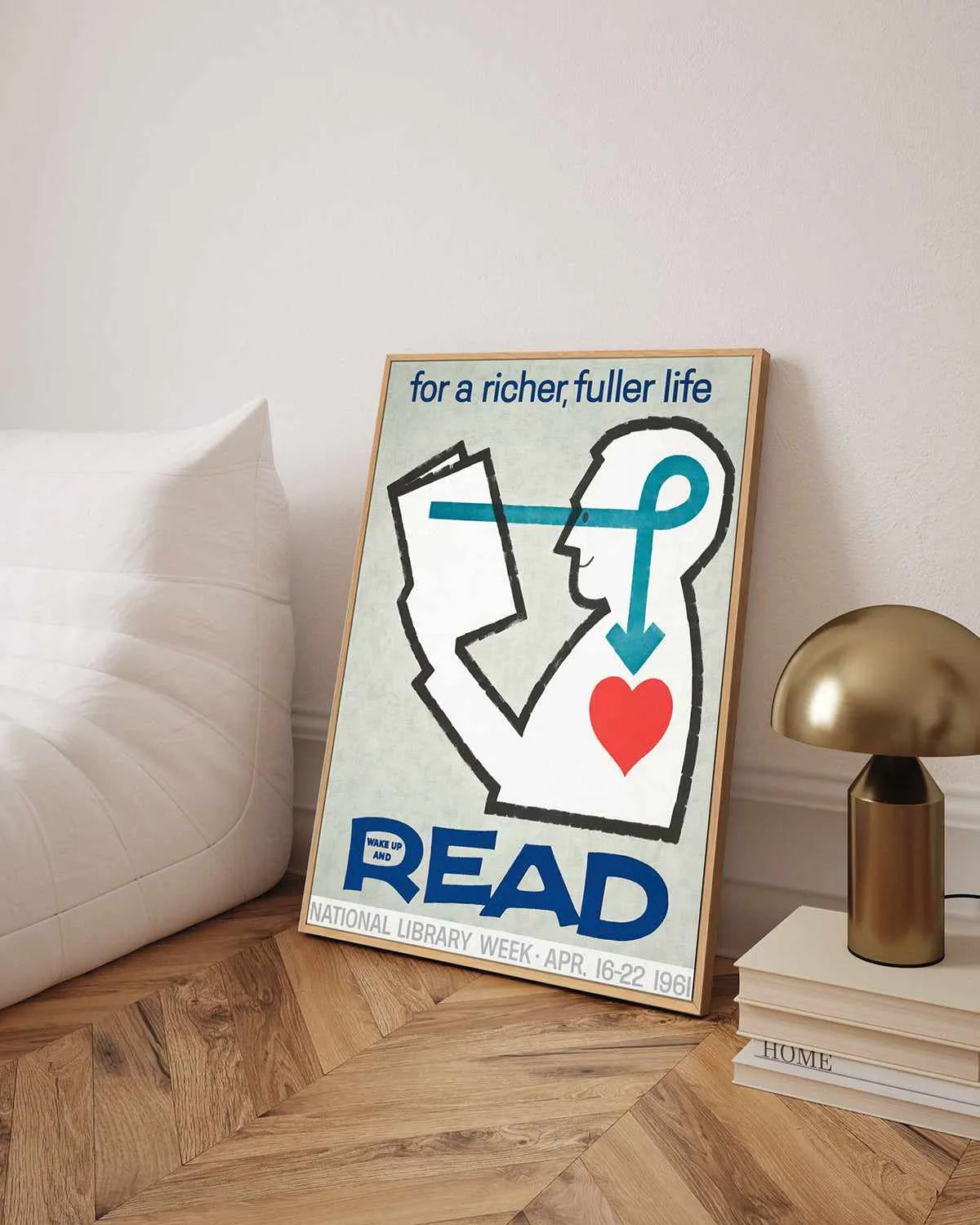 Wake Up & Read Vintage Poster | Framed Canvas Art Print from Olive et Oriel where you can shop wallpaper and artworks online