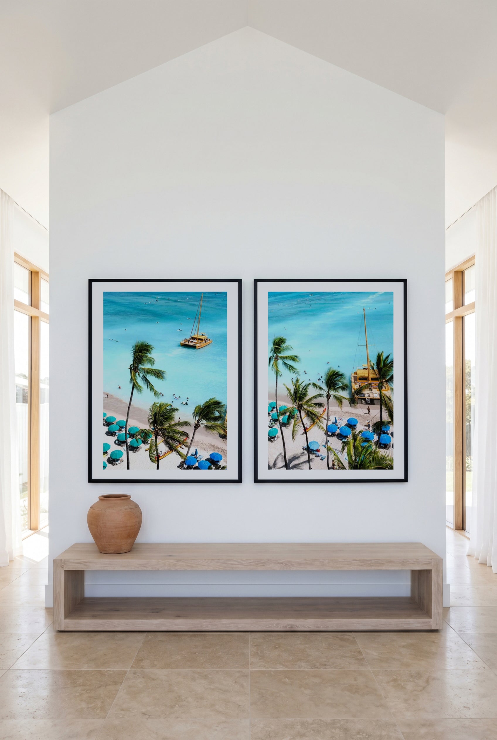 Waikiki Beach I & II by Teigan Geercke Art Print Set of 2 | Matching Wall Art