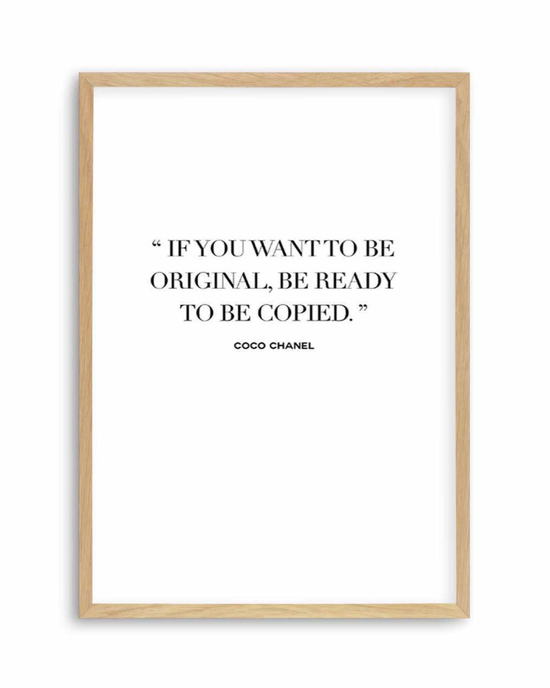 SHOP Want To Be Original  Coco Chanel Typographic Fashion Quote