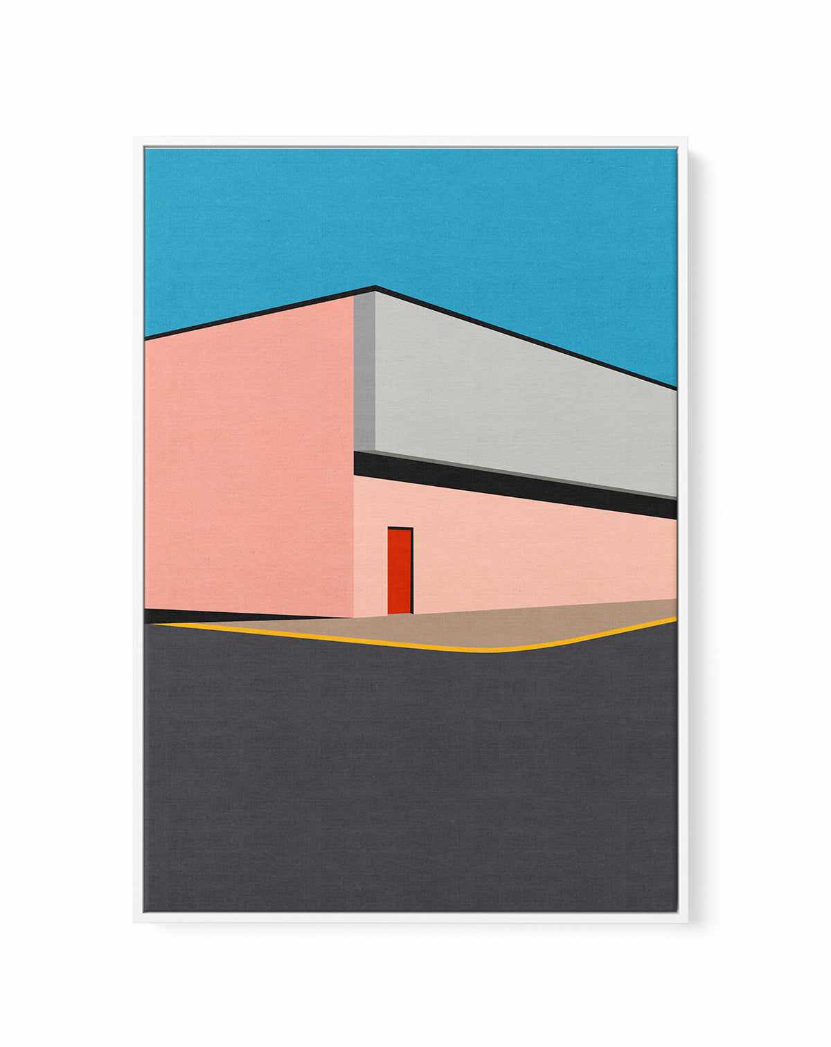 Warehouse Illustration By Rosi Feist | Framed Canvas Art Print from Olive et Oriel where you can shop wallpaper and artworks online