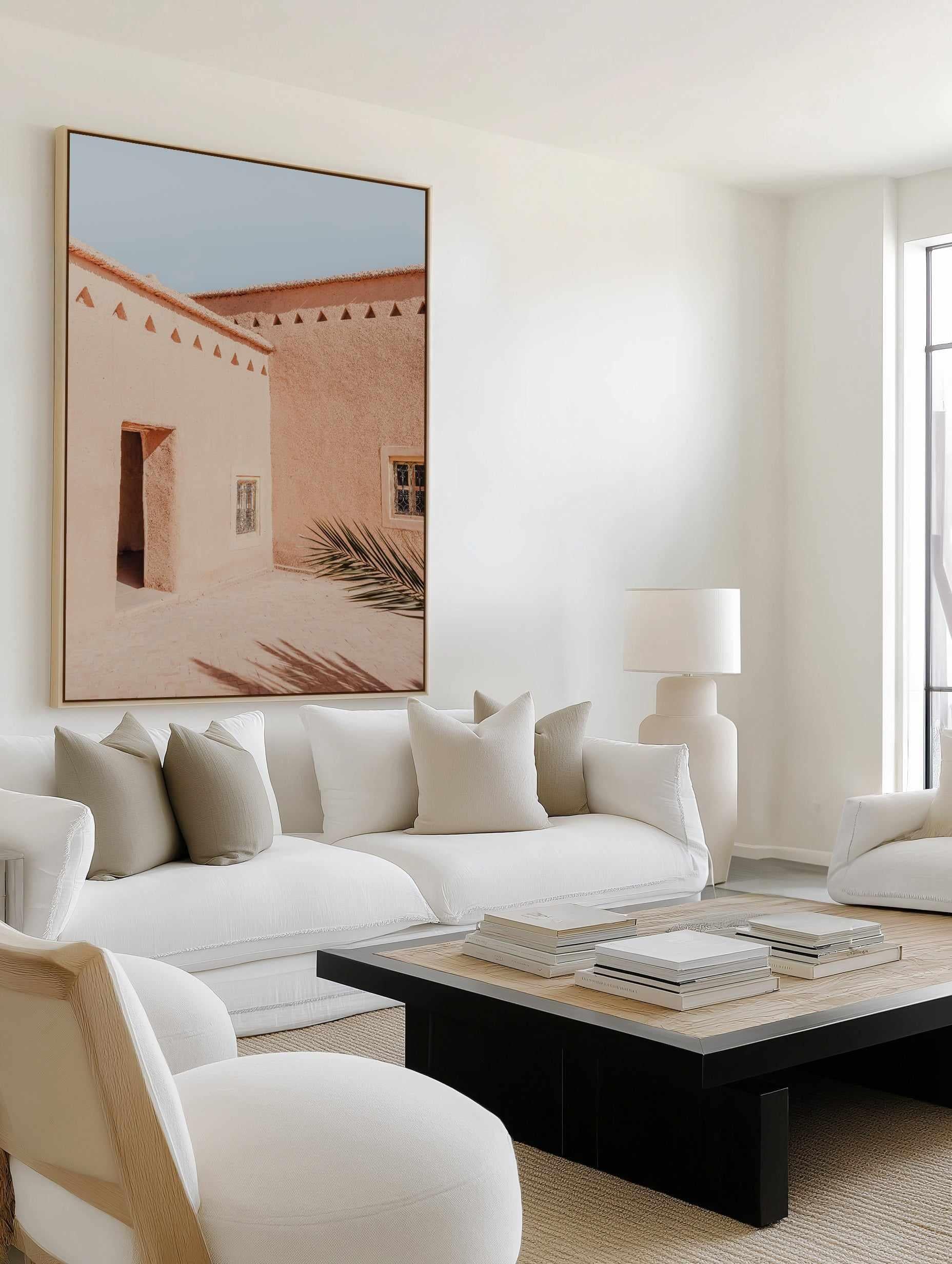 Warm Adobe Patio by Photolovers | Framed Canvas Art Print