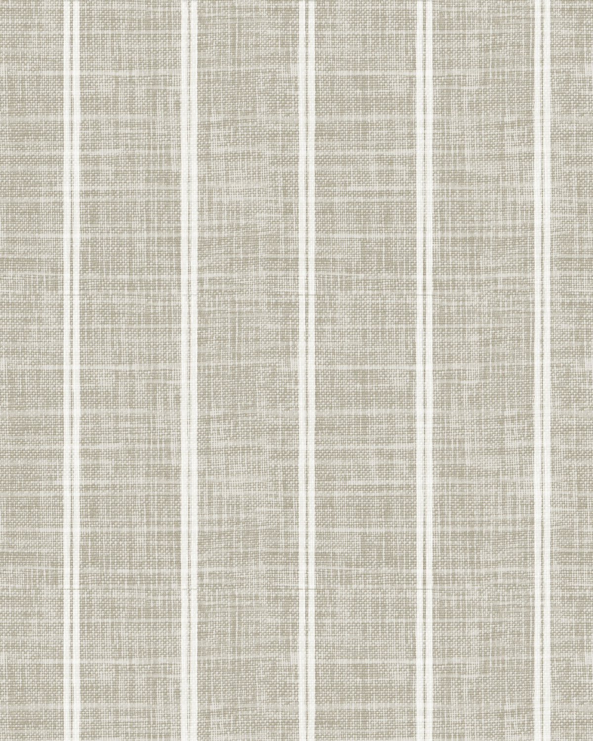 Linen Double Stripe in Warm Grey | Linen Texture Wallpaper