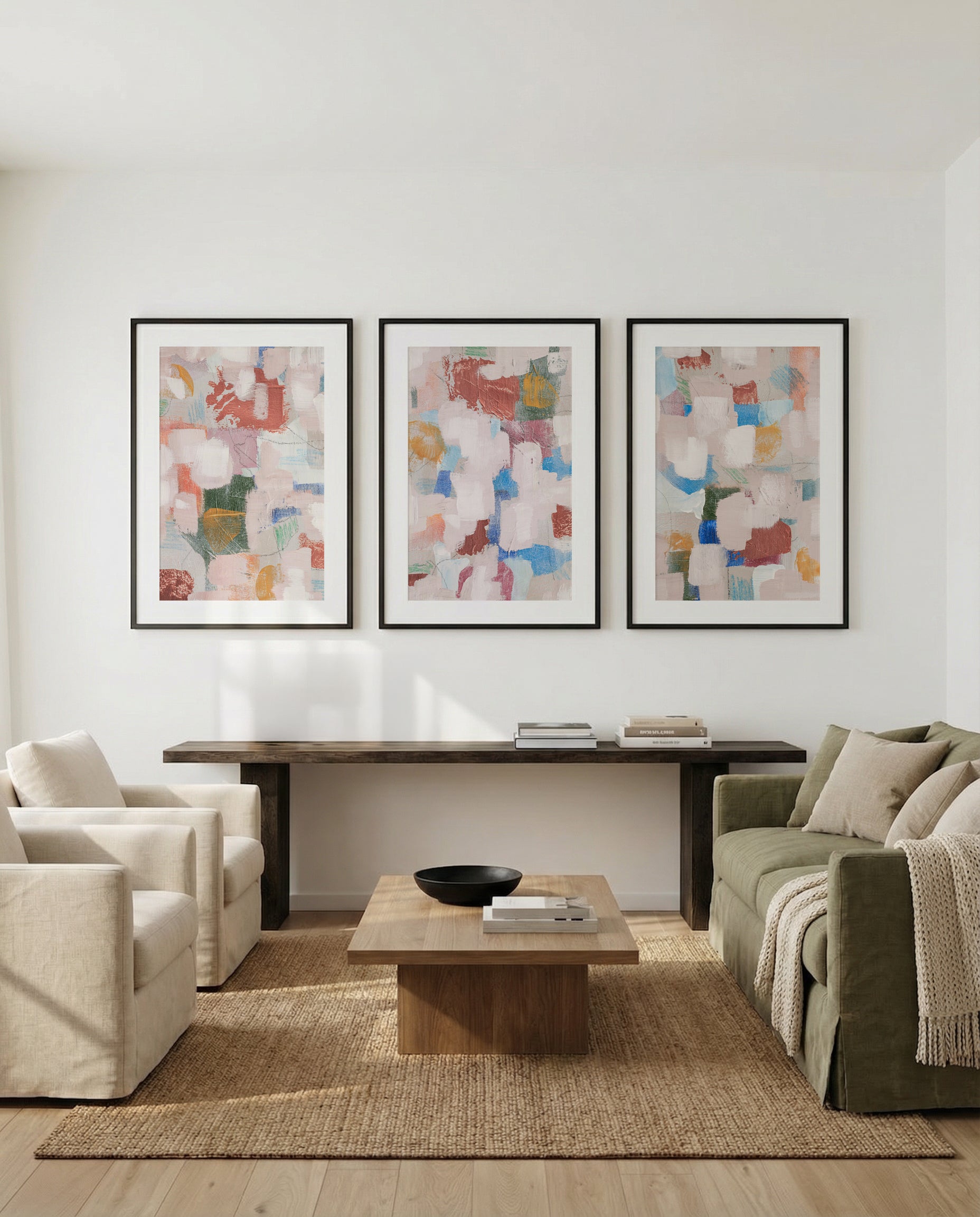 Warm Hug Gold and Bronze 1, 2 & 3 by Judson Lee | 3 Piece Wall Art Set