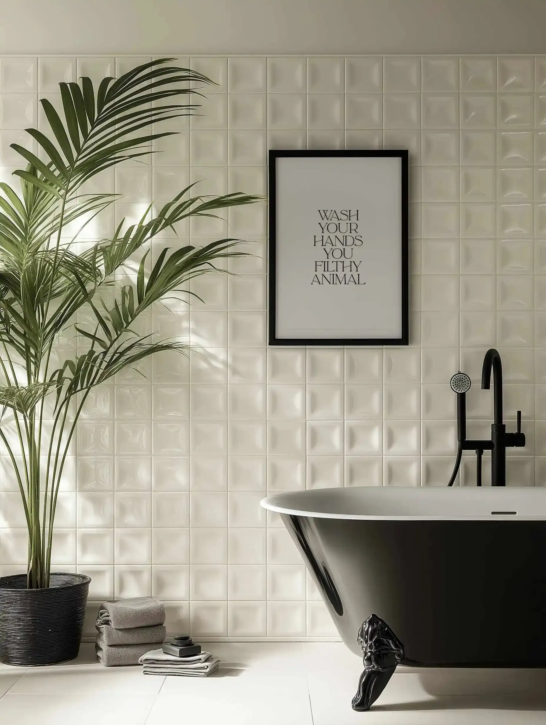 Wash Your Hands, You Filthy Animal Art Print from Olive et Oriel where you can shop wallpaper and artworks online