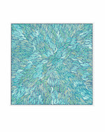 Water Dreaming in Teal I by Chantelle Nampijinpa Robertson | Framed Canvas Art Print