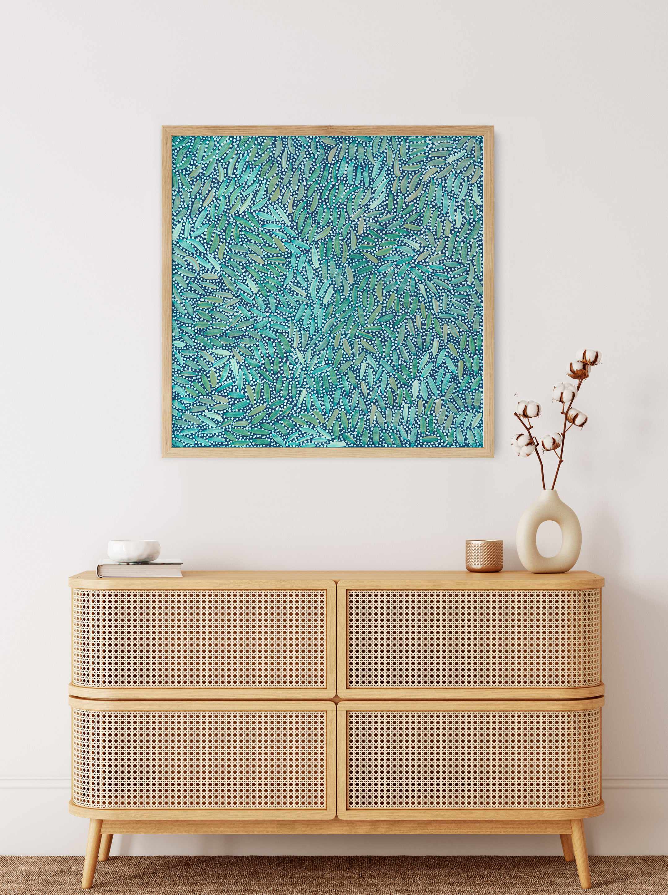 Water Dreaming in Teal II by Chantelle Nampijinpa Robertson | Art Print