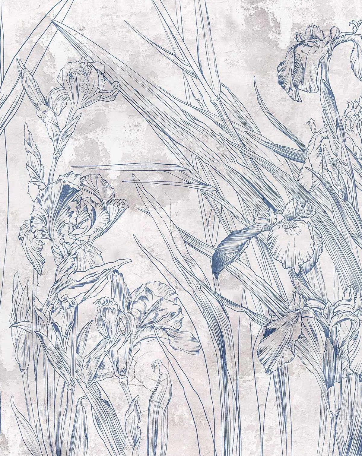 Water Iris Mural Wallpaper - Olive et Oriel