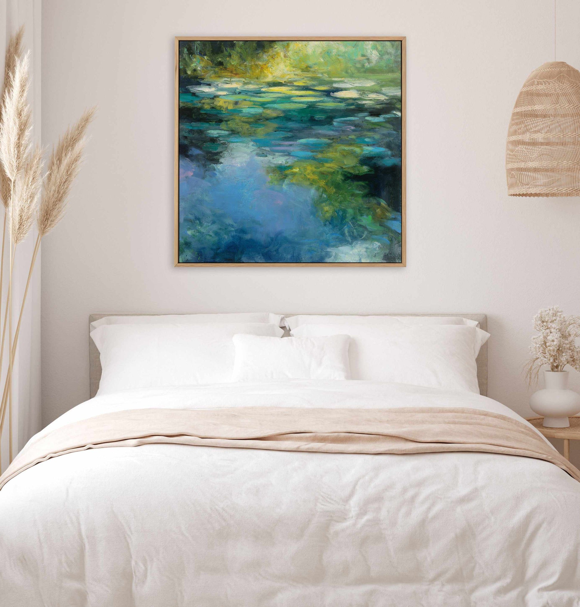 Water Lilies III | Framed Canvas Art Print from Olive et Oriel where you can shop wallpaper and artworks online