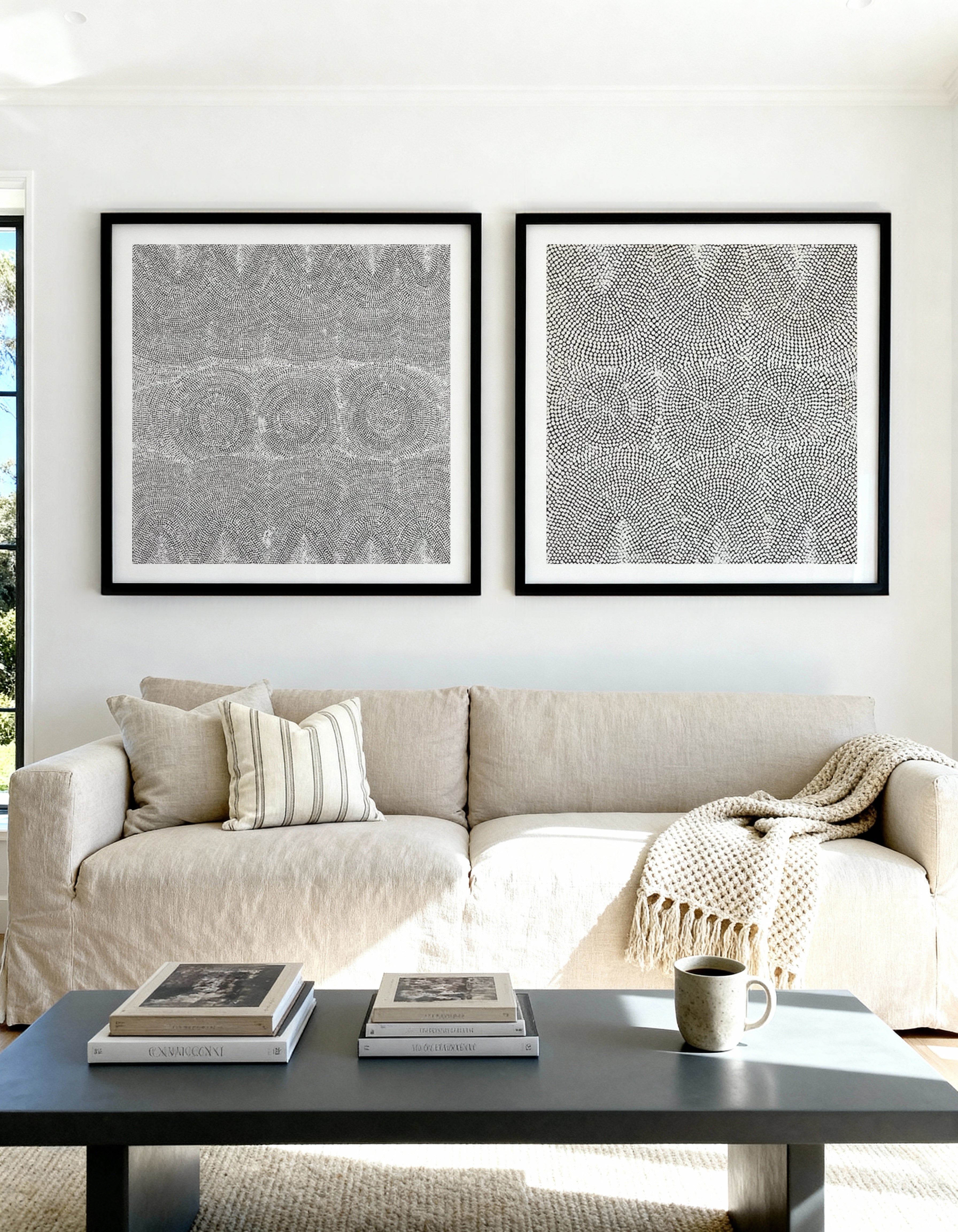 Water Dreaming I & II by Lizzie Nungarrayi Spencer Art Print Set of 2 | Matching Wall Art