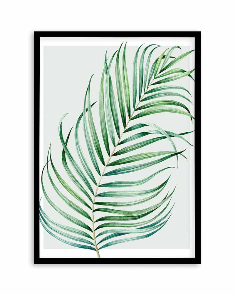 Watercolour Palm On Grey I   Art Print