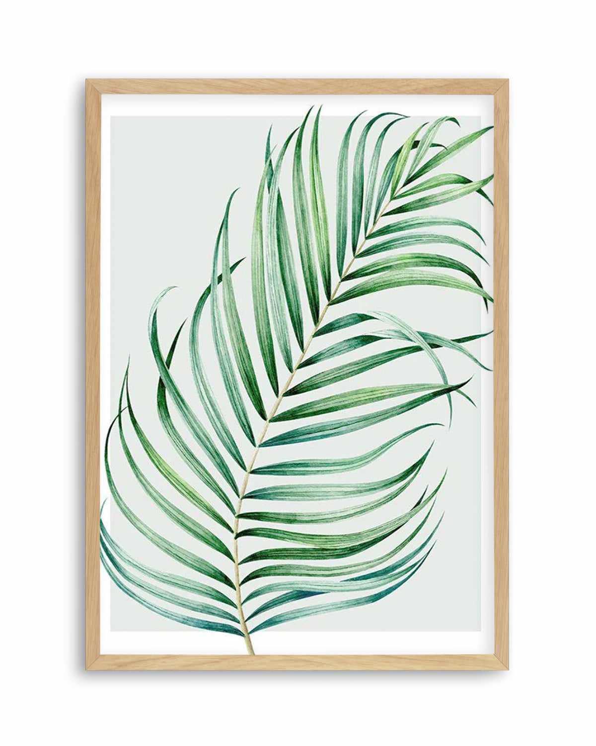 Watercolour Palm On Grey I   Art Print