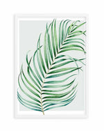 Watercolour Palm On Grey I   Art Print