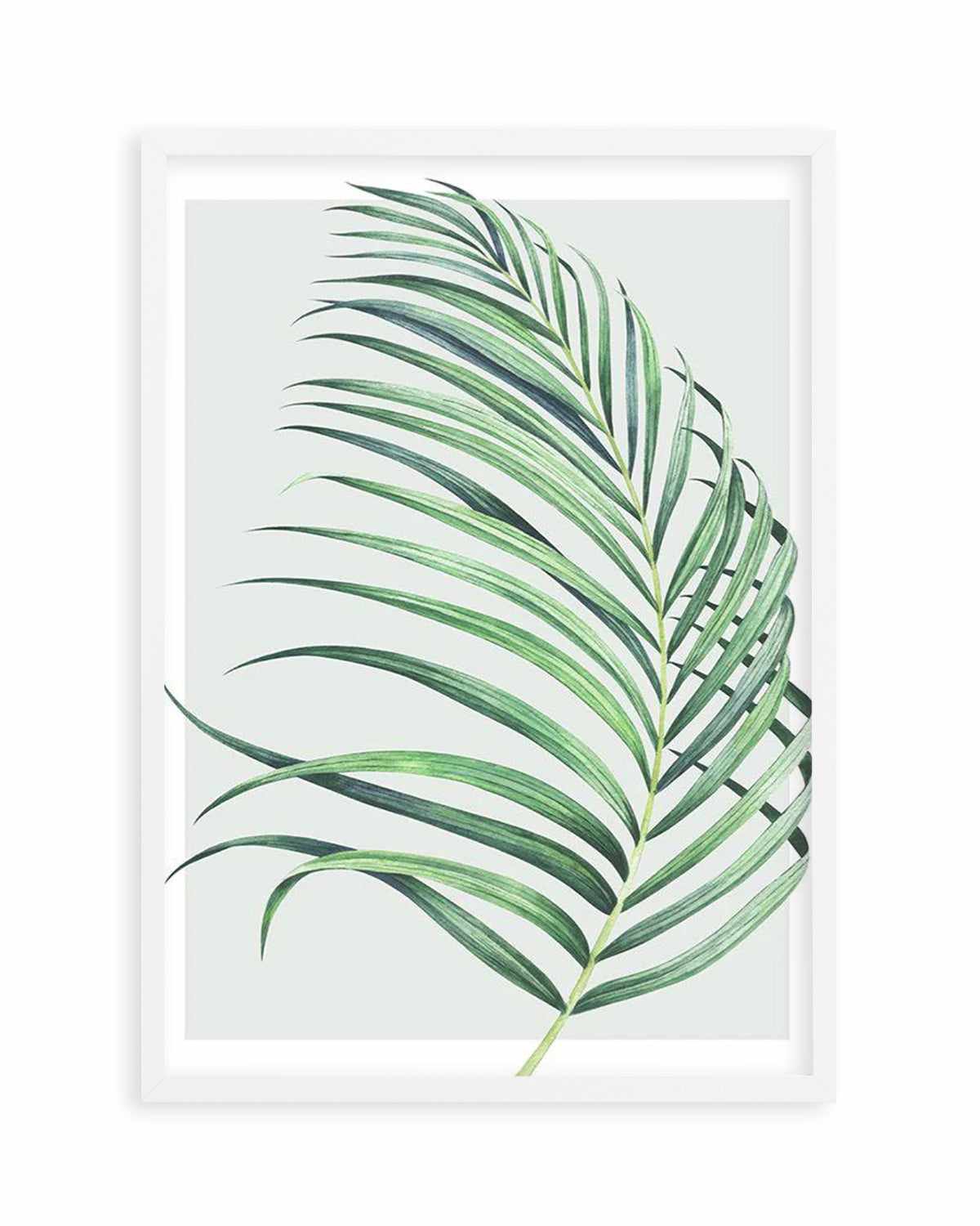 Watercolour Palm On Grey II   Art Print