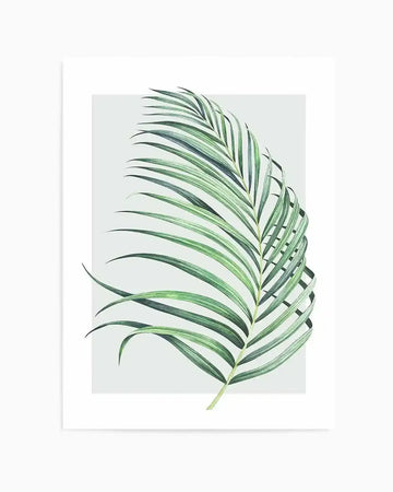 Watercolour Palm On Grey II Art Print from Olive et Oriel where you can shop wallpaper and artworks online