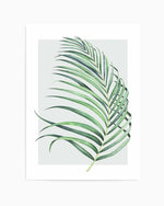 Watercolour Palm On Grey II   Art Print