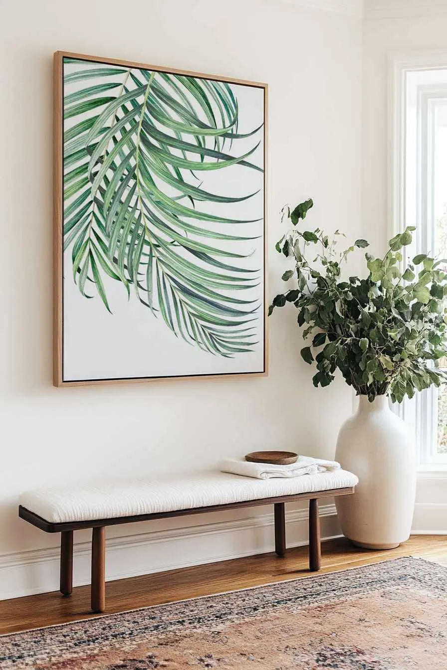 Watercolour Palms I | Framed Canvas from Olive et Oriel where you can shop wallpaper and artworks online
