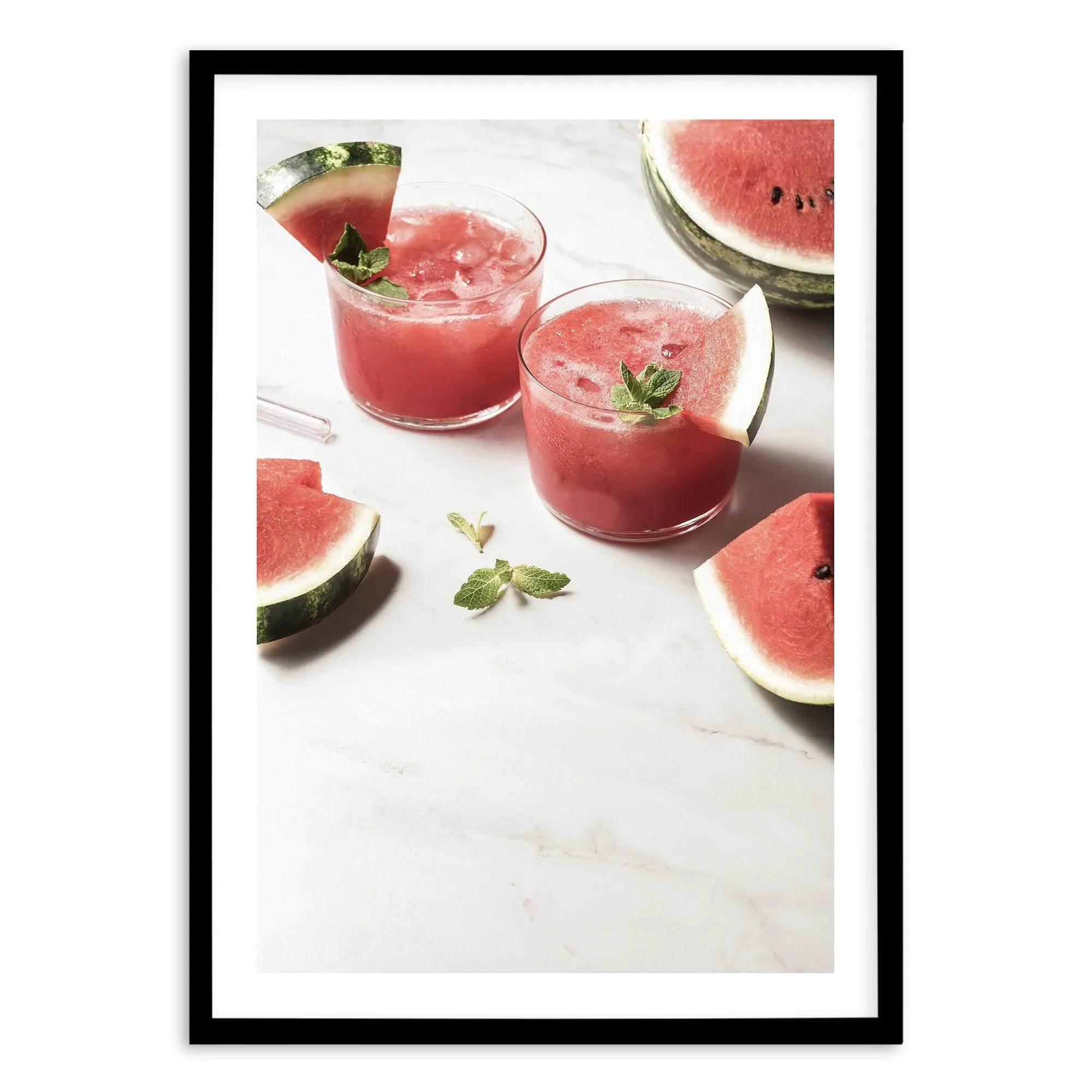 Watermelon Smash Art Print-PRINT-Olive et Oriel-Olive et Oriel-A5 | 5.8" x 8.3" | 14.8 x 21cm-Black-With White Border-Buy-Australian-Art-Prints-Online-with-Olive-et-Oriel-Your-Artwork-Specialists-Austrailia-Decorate-With-Coastal-Photo-Wall-Art-Prints-From-Our-Beach-House-Artwork-Collection-Fine-Poster-and-Framed-Artwork