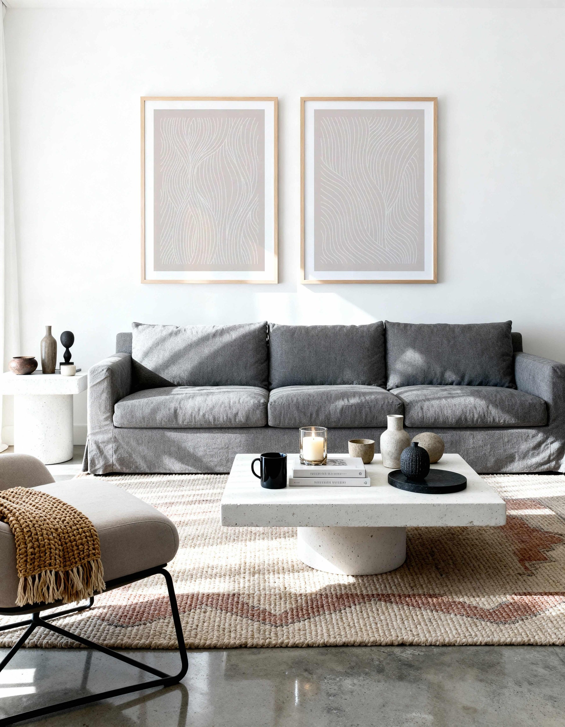 Wave Lines I & II Art Print Set of 2 | Matching Wall Art from Olive et Oriel where you can shop wallpaper and artworks online