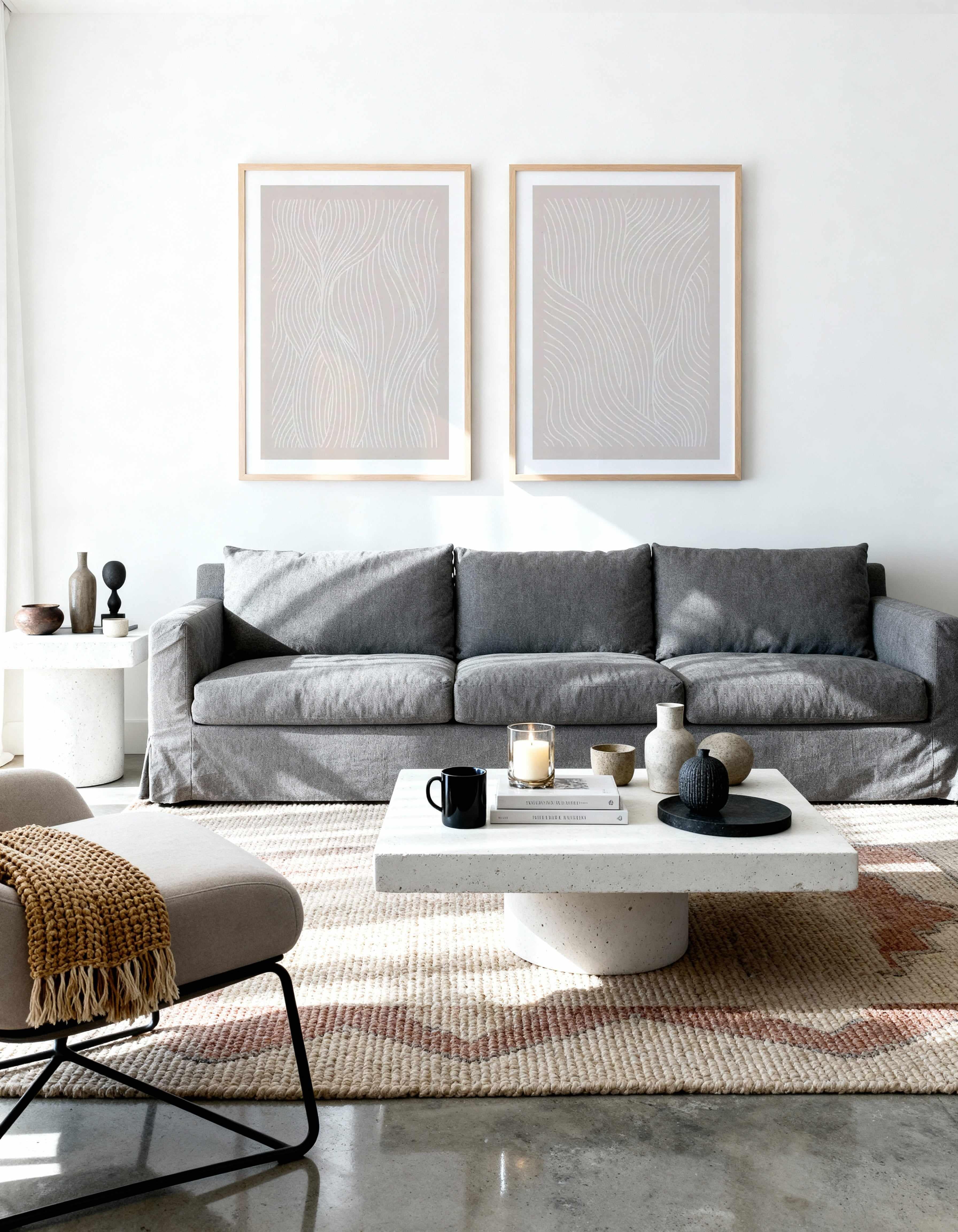 Wave Lines I & II Art Print Set of 2 | Matching Wall Art from Olive et Oriel where you can shop wallpaper and artworks online